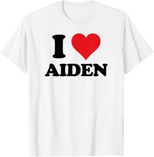 I Heart Aiden First Name I Love Personalized Stuff T-Shirt - T-Shirt | White