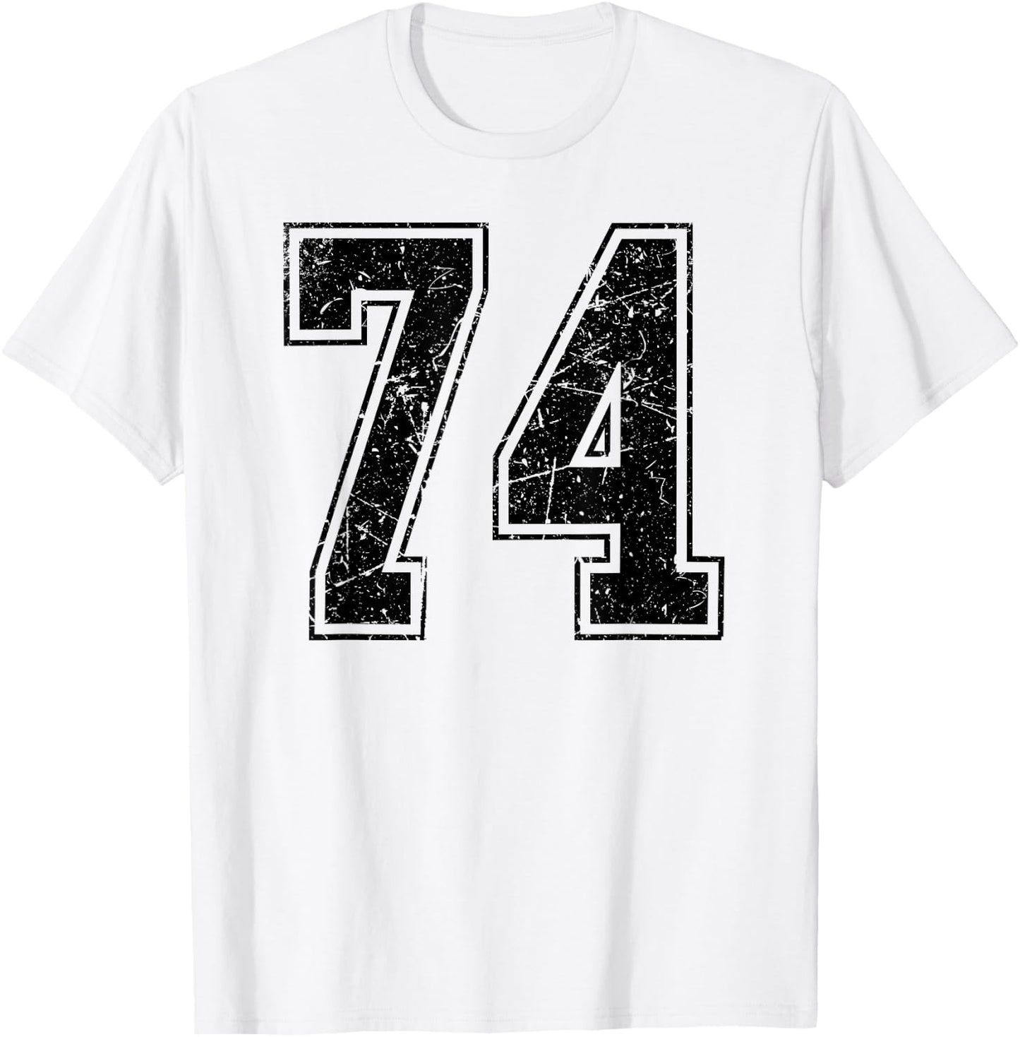 Number 74 Distressed Grunge Vintage Jersey Team Fan T-Shirt - T-Shirt | White