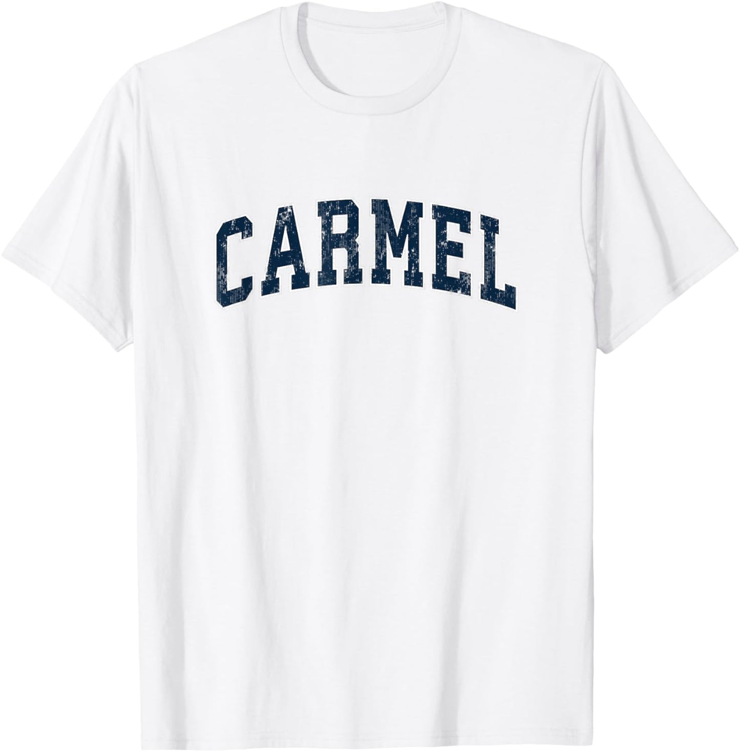 Carmel Indiana IN Vintage Sports Design Navy Design T-Shirt - T-Shirt | White