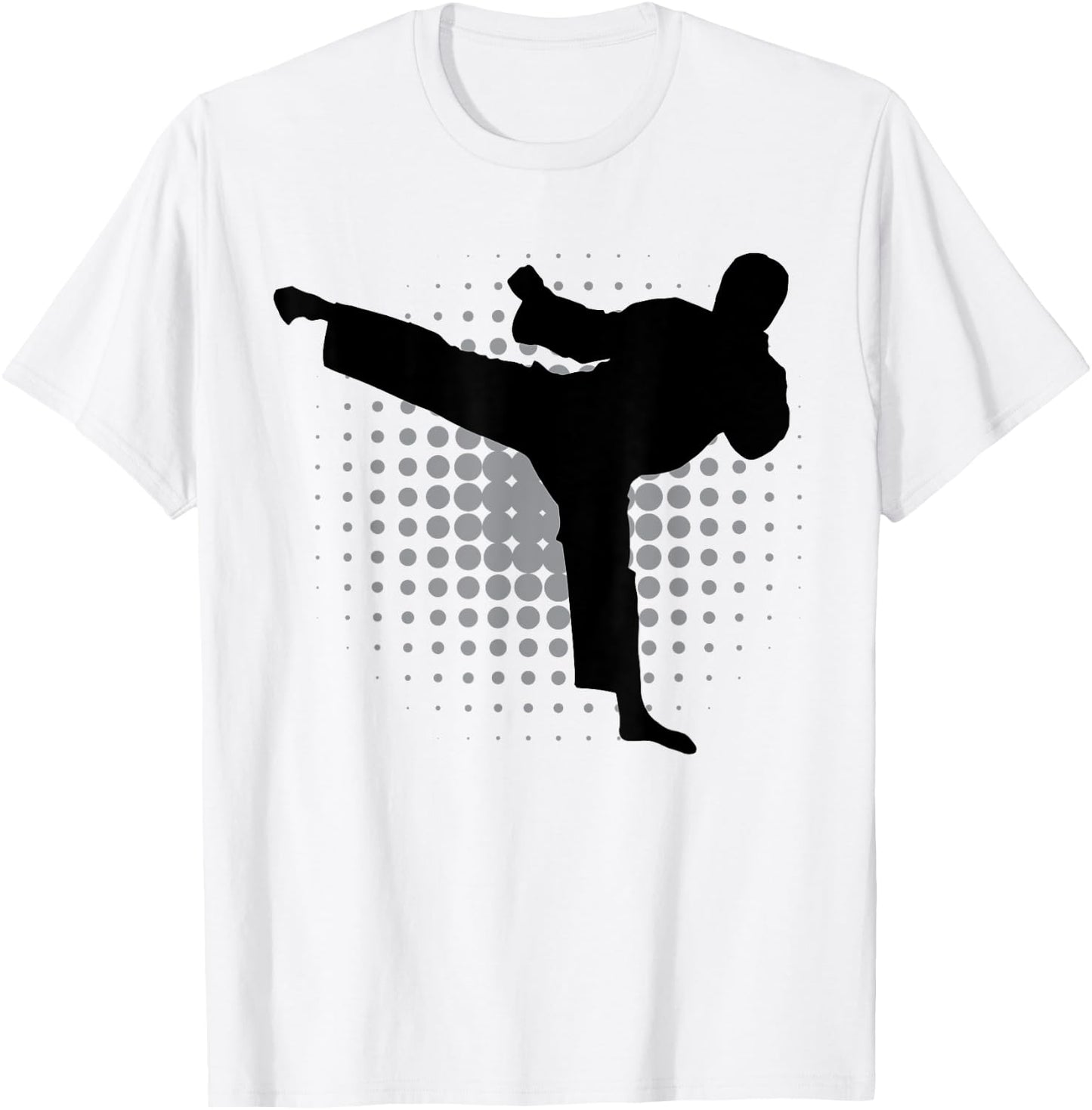 Taekwondo Kick Silhouette Karate Boys Girls Martial Arts T-Shirt - T-Shirt | White