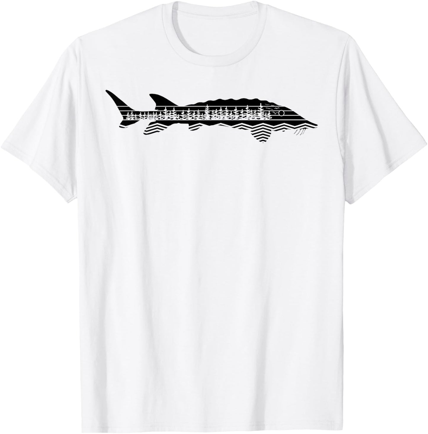 Vintage Nature Outdoor Fishing - Fisher Sturgeon Fish T-Shirt - T-Shirt | White