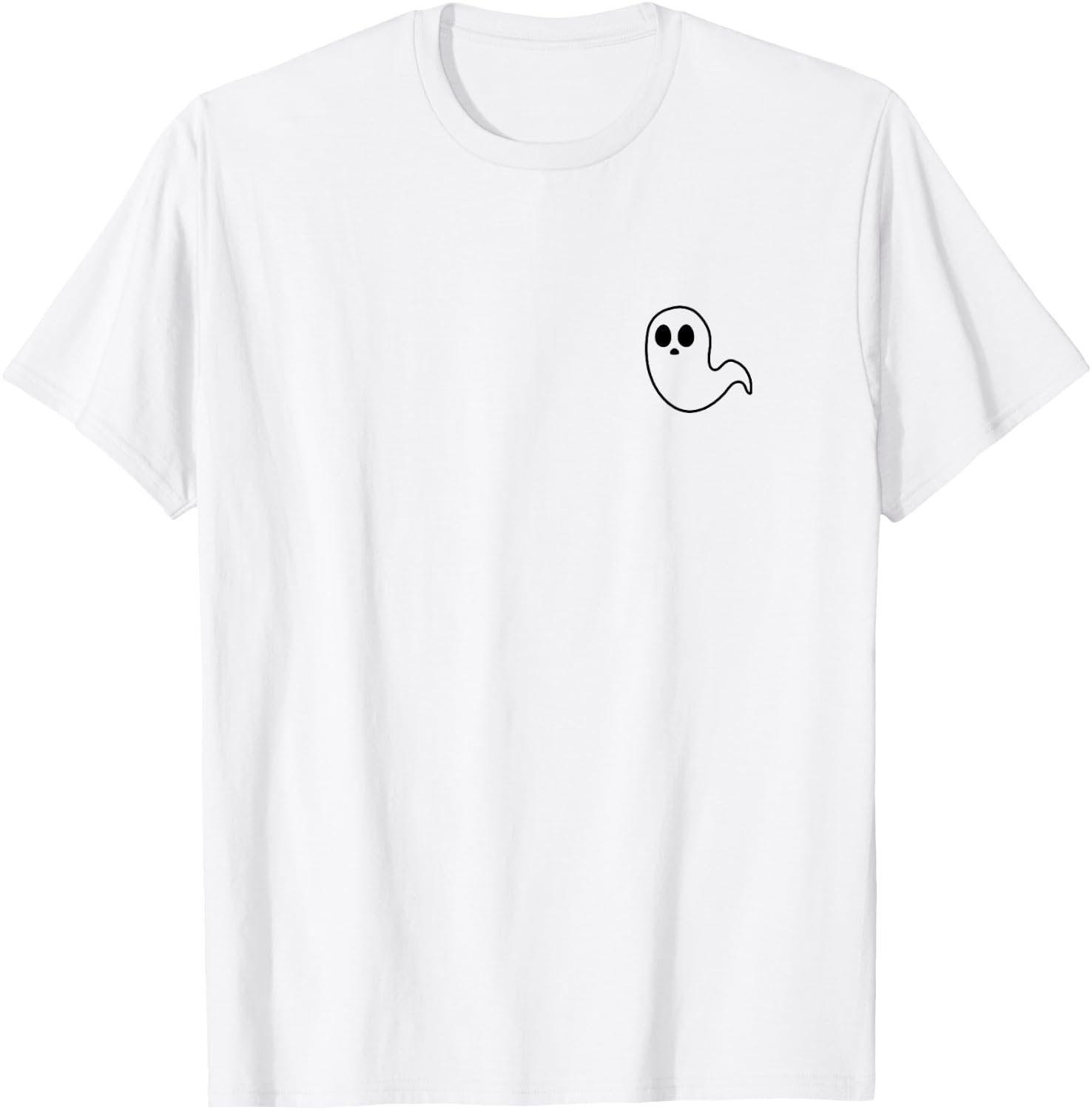 Little Ghost Subtle Halloween Fall Minimal Spooky Season T-Shirt - T-Shirt | White
