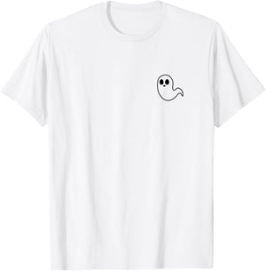 Little Ghost Subtle Halloween Fall Minimal Spooky Season T-Shirt - T-Shirt | White