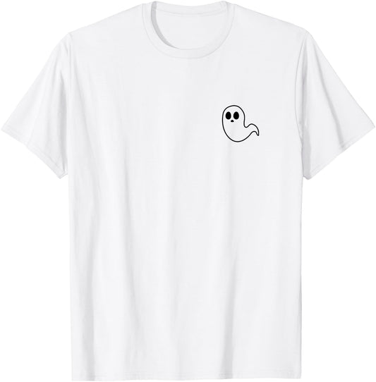 Little Ghost Subtle Halloween Fall Minimal Spooky Season T-Shirt - T-Shirt | White