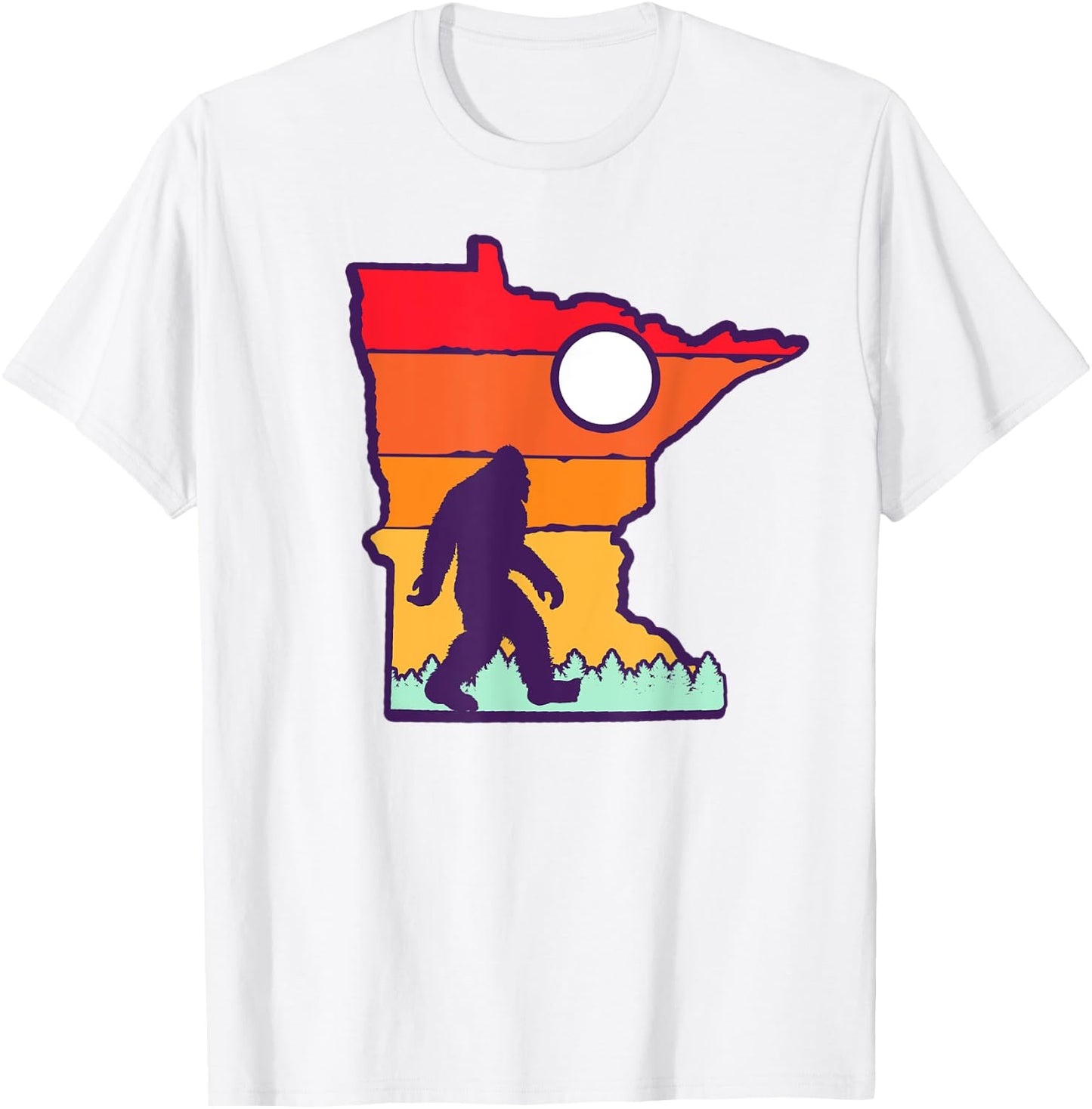 Minnesota Vintage Outdoor Bigfoot State Sasquatch Team Retro T-Shirt - T-Shirt | White