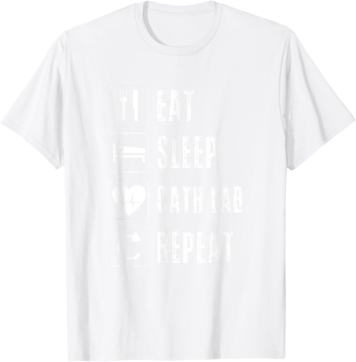 Cath Lab Nurse Cardiac Nursing Heart Tech Heartbeat EKG T-Shirt - T-Shirt | White