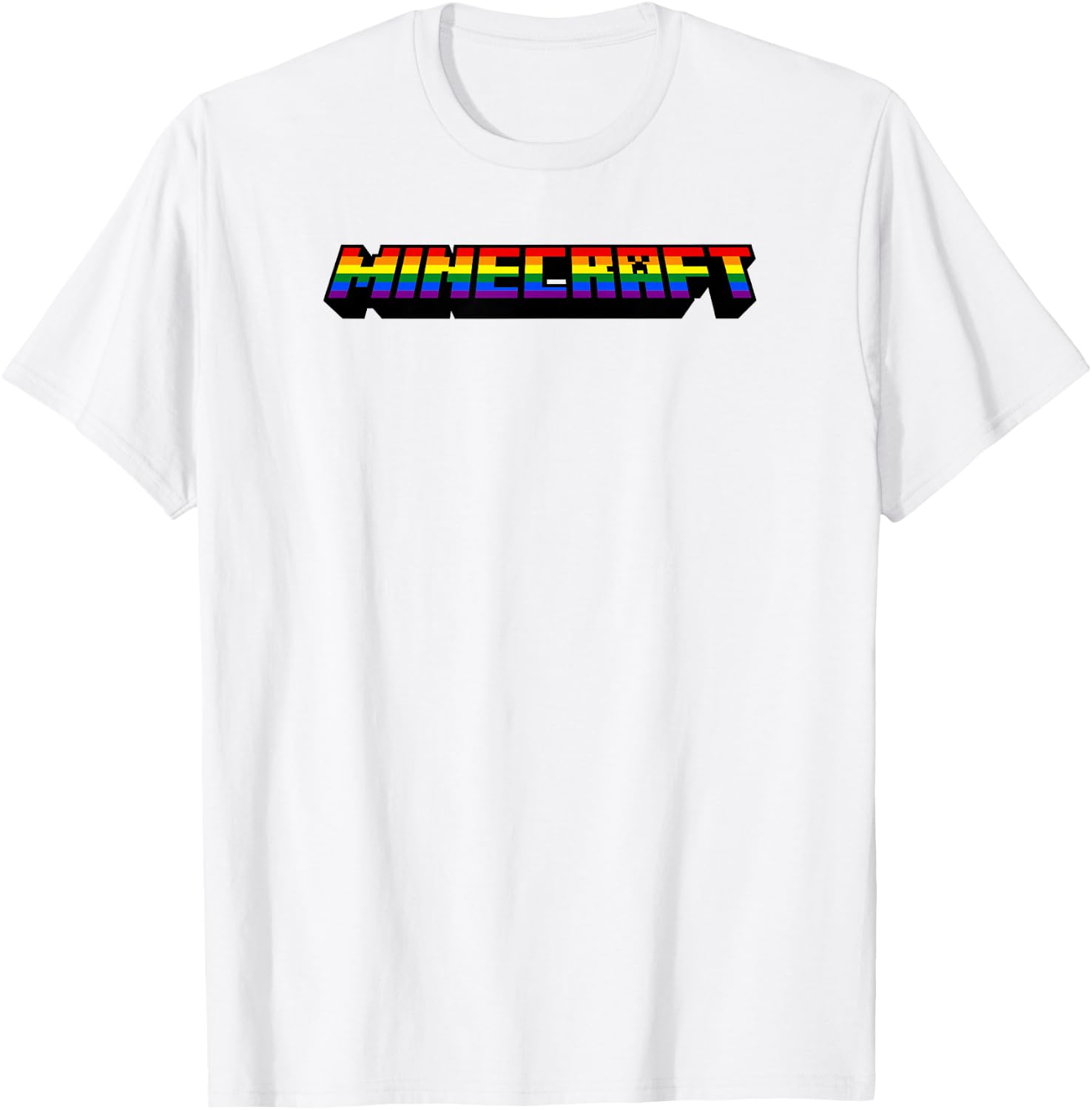 Minecraft Rainbow Logo T-Shirt - T-Shirt | White