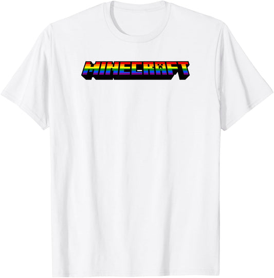 Minecraft Rainbow Logo T-Shirt - T-Shirt | White