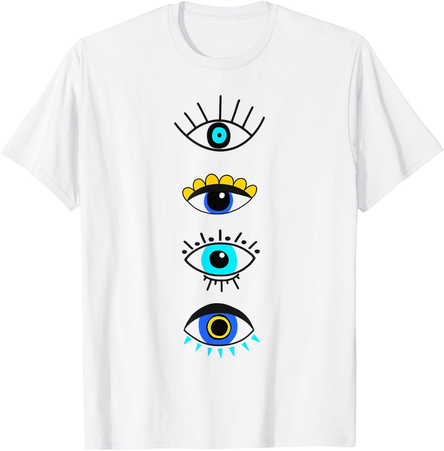 Evil Eye Curse Protection Seeing Eyes Nazar Mati Evil Eye T-Shirt - T-Shirt | White