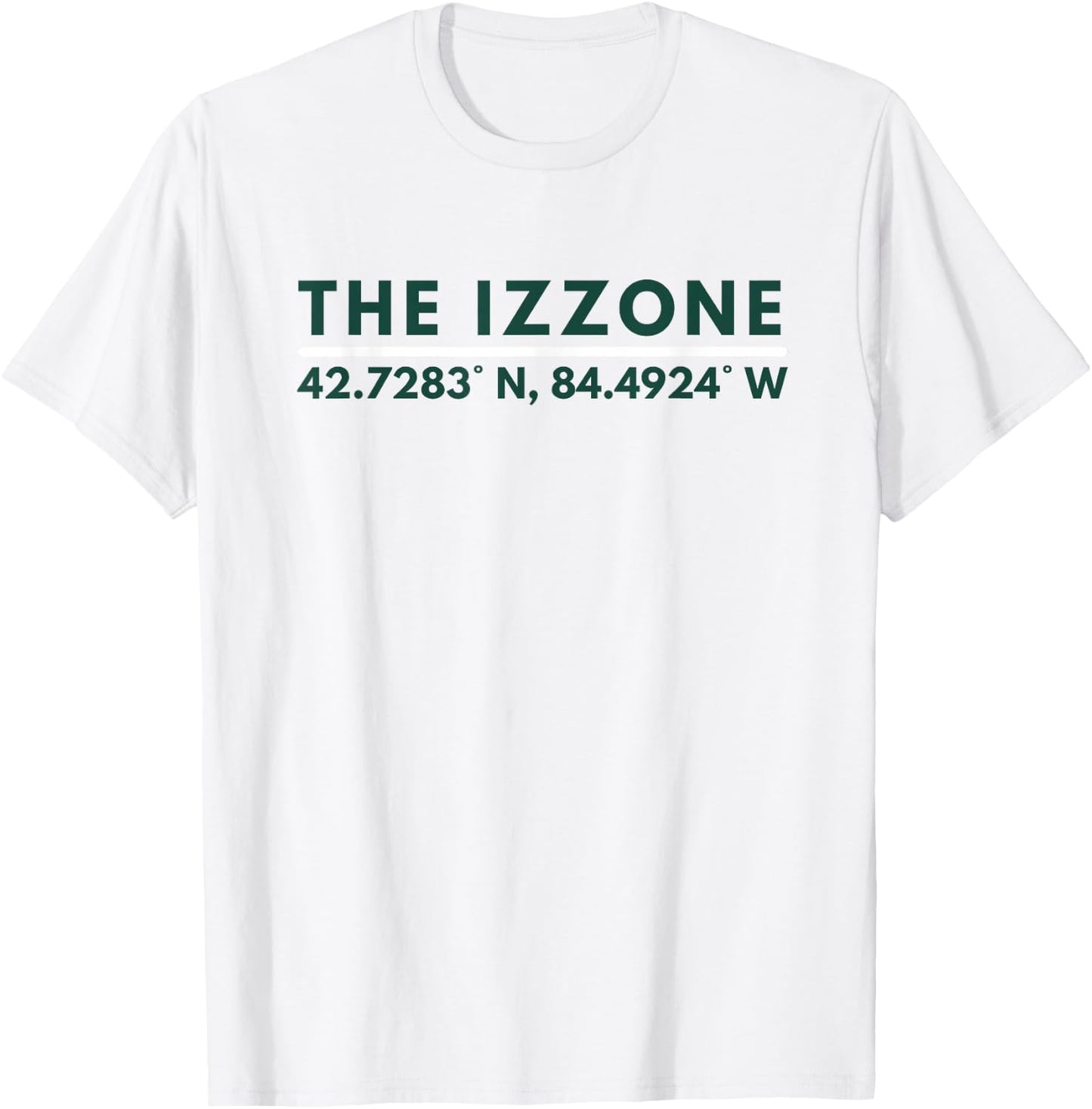 Michigan MI Athletics The Izzone Latitude Longitude T-Shirt - T-Shirt | White