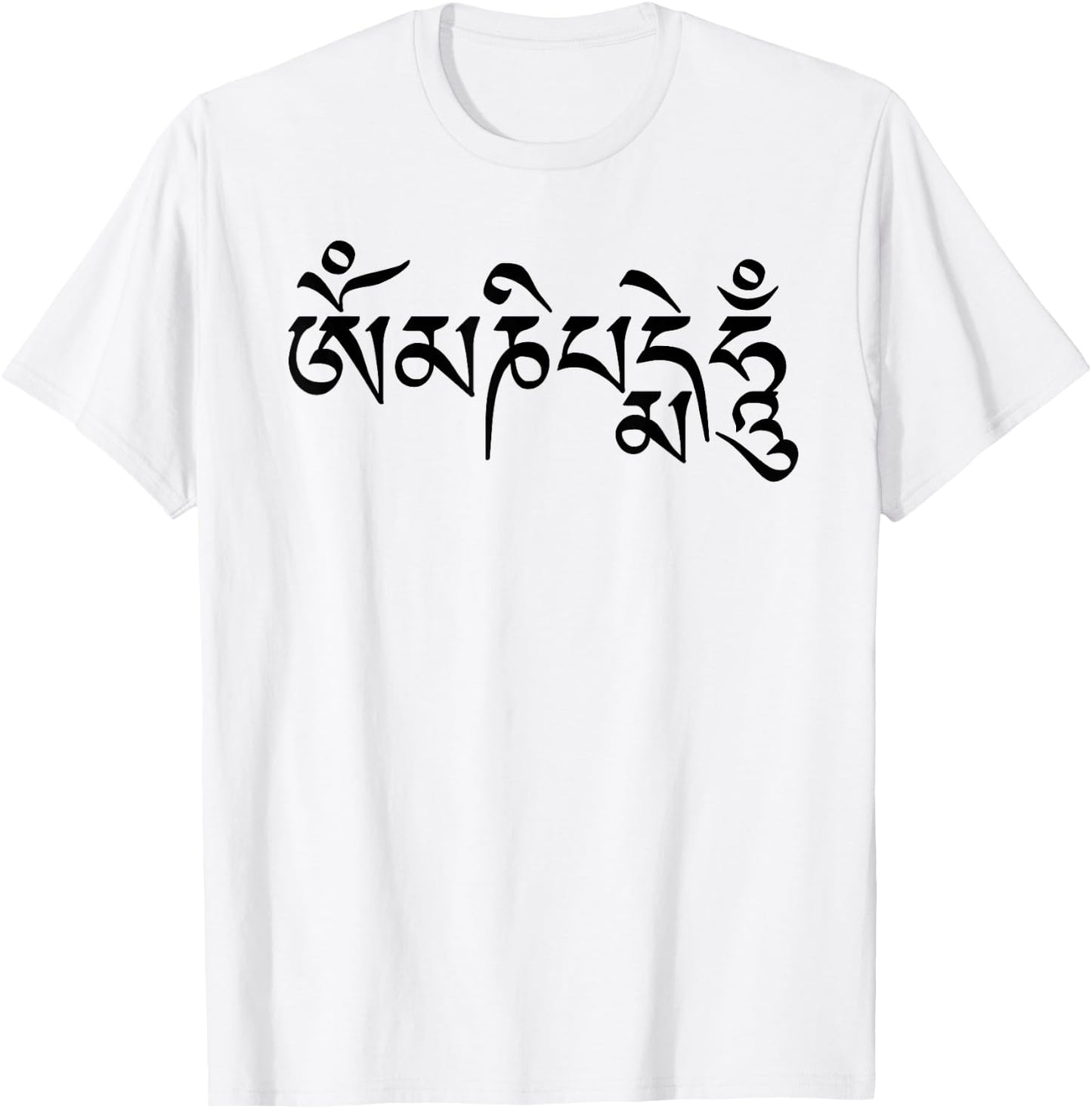 Om Mani Padme Hum- Buddhist Mantra T-Shirt - T-Shirt | White