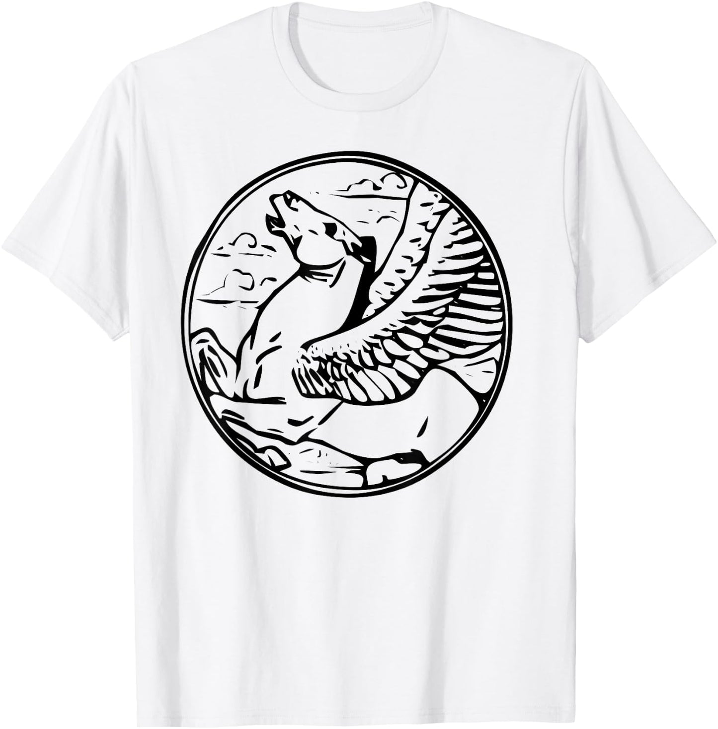 Pegasus Flying Winged Horse T-Shirt - T-Shirt | White