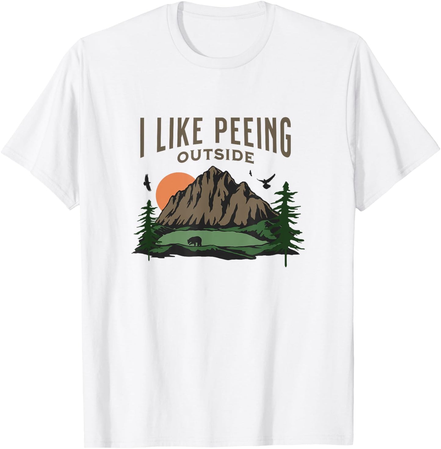 Josh's -Adults Grey Nature Small Classic Fit Crew Collar Short Sleeve T-Shirt - T-Shirt | White