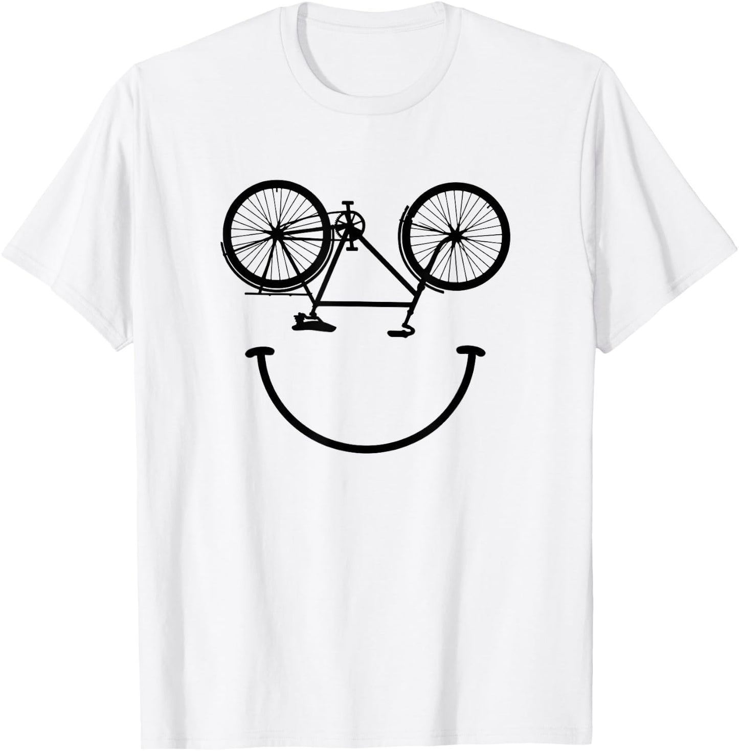 Smiling face Bike Smile cycling Bicycle Smiling Face T-Shirt - T-Shirt | White