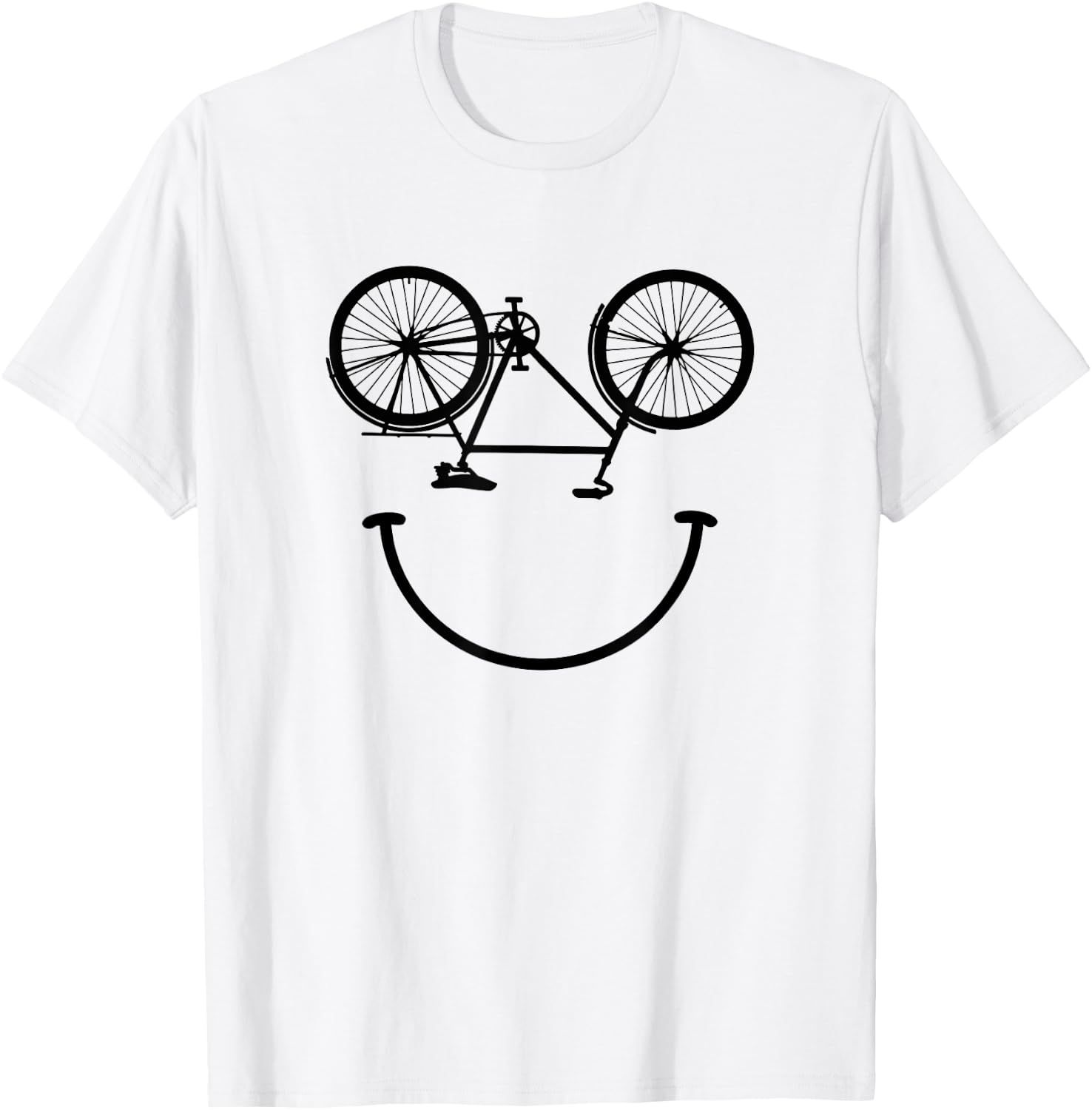 Smiling face Bike Smile cycling Bicycle Smiling Face T-Shirt - T-Shirt | White