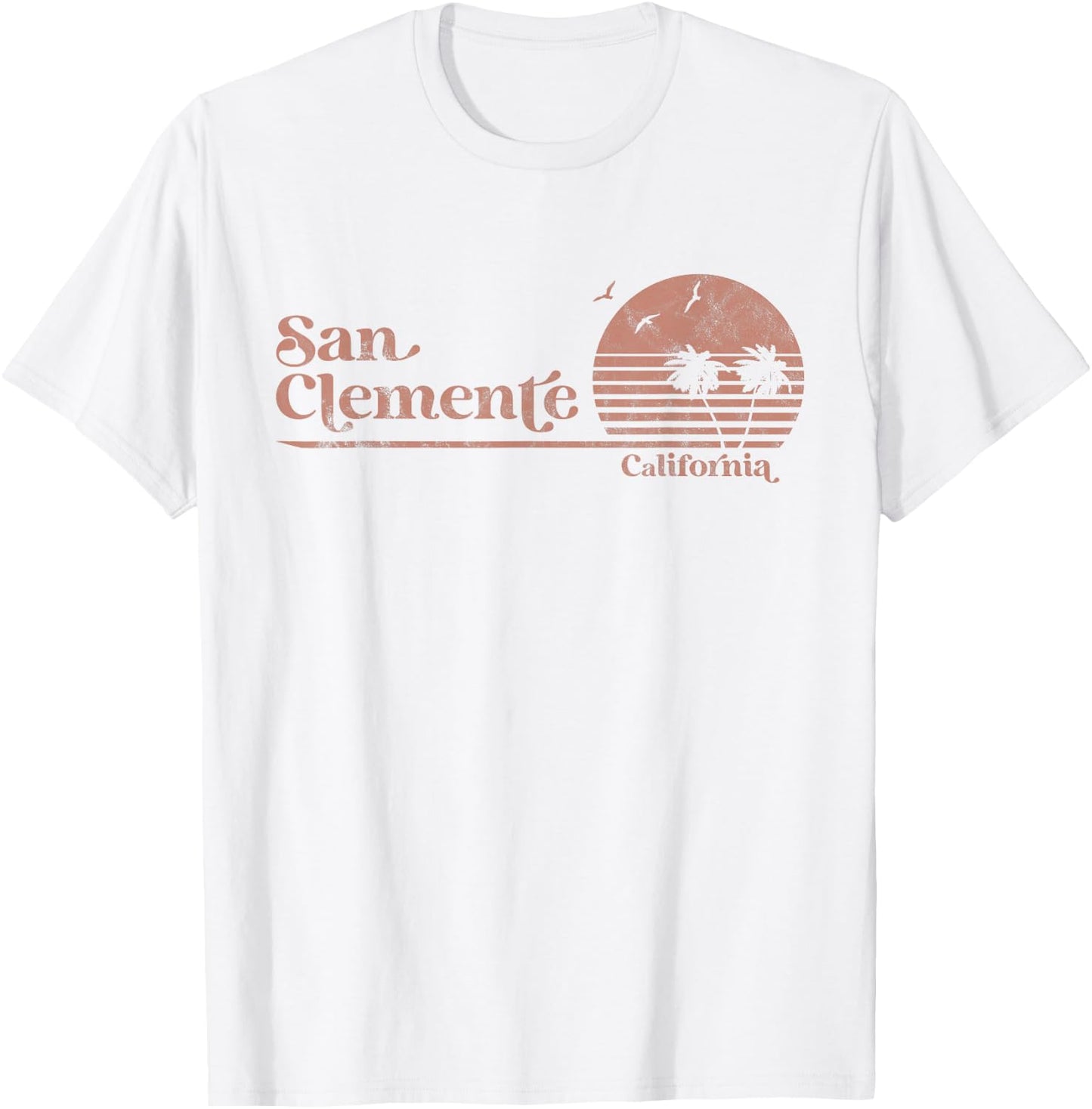 Vintage San Clemente California Palm Trees CA Retro T-Shirt - T-Shirt | White
