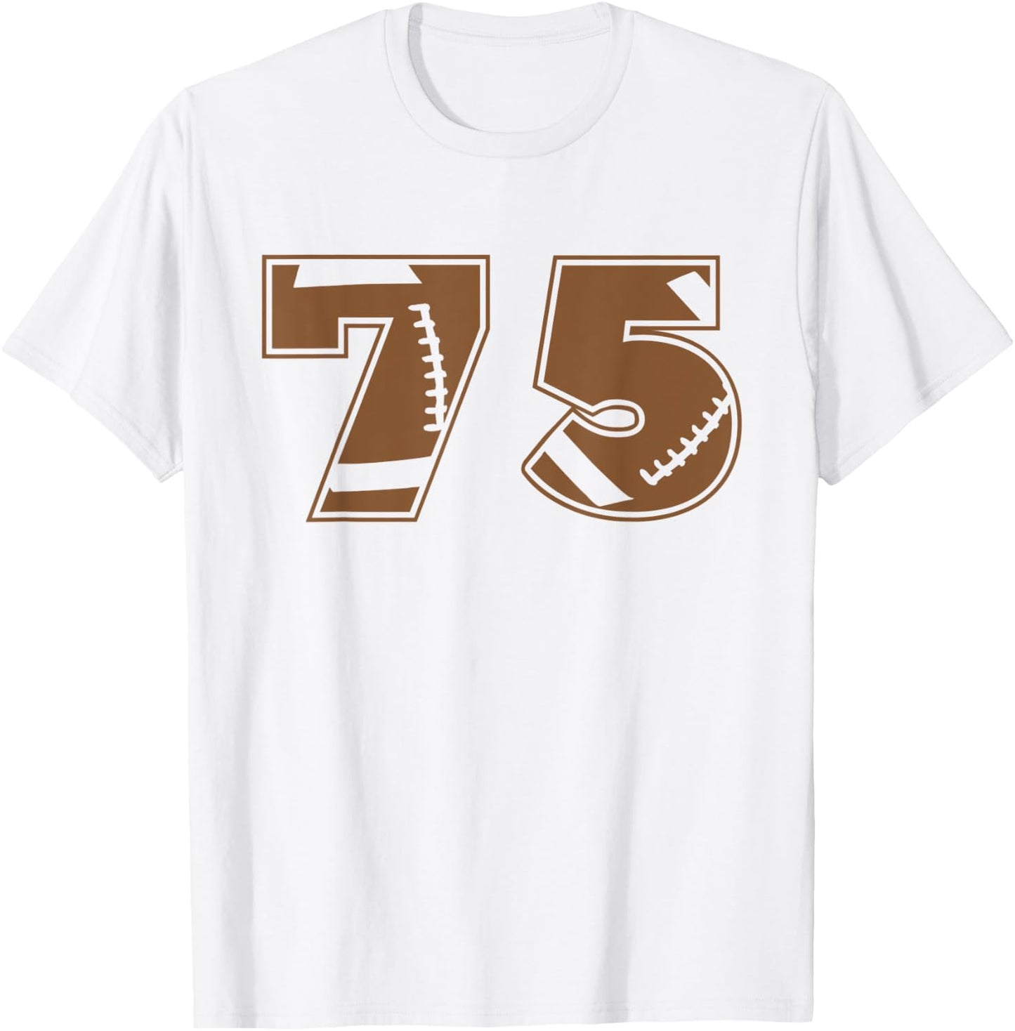 Football 75 Jersey Number T-Shirt - T-Shirt | White