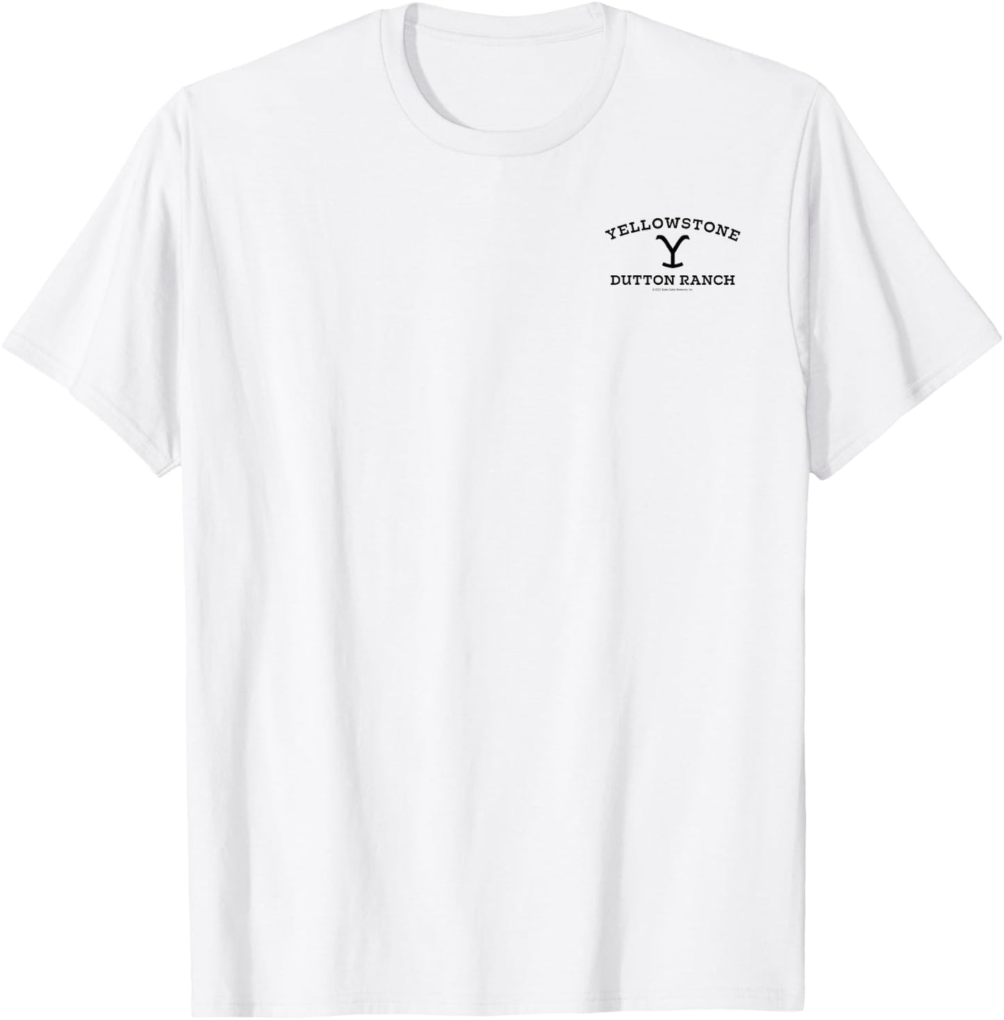 Yellowstone Dutton Ranch Black Pocket Logo T-Shirt - T-Shirt | White