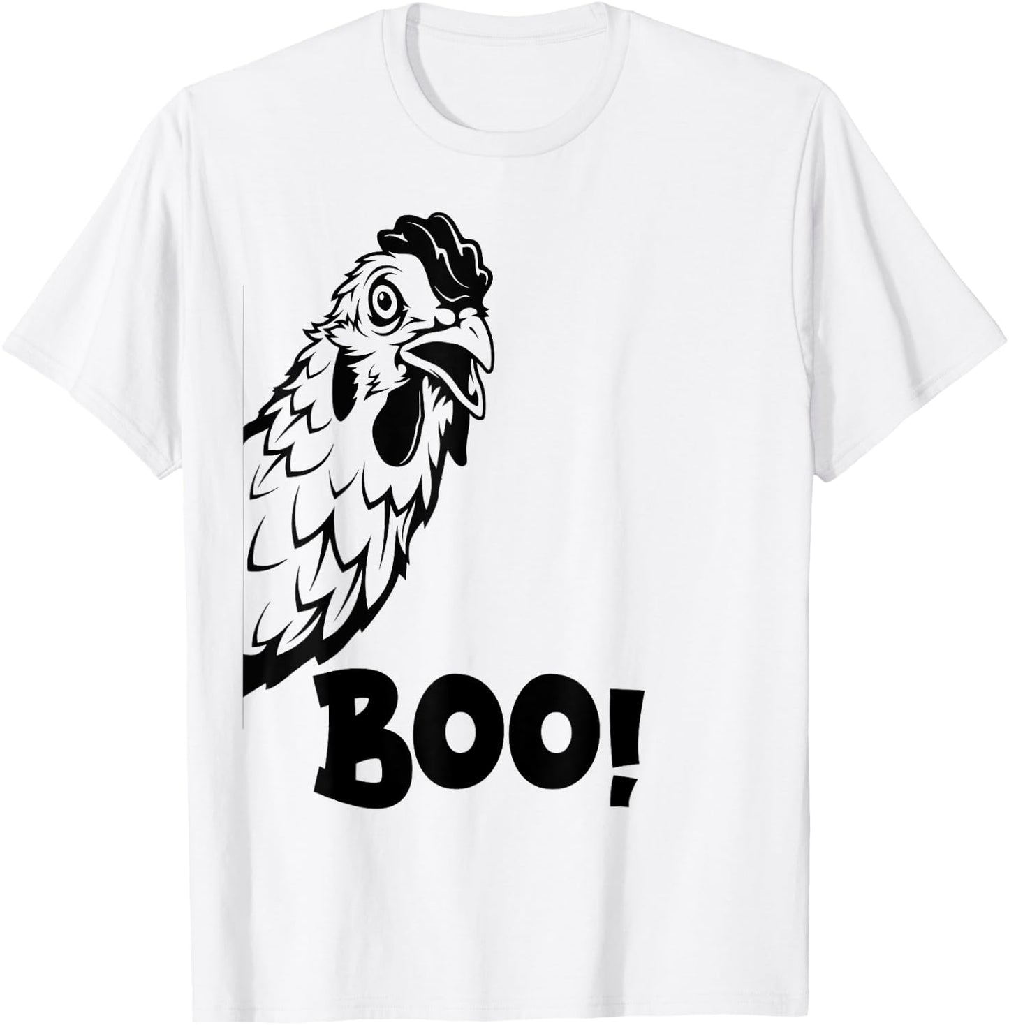Boo Chiken Shirt Hen Hiding Peekaboo Scary Halloween Chicken T-Shirt - T-Shirt | White