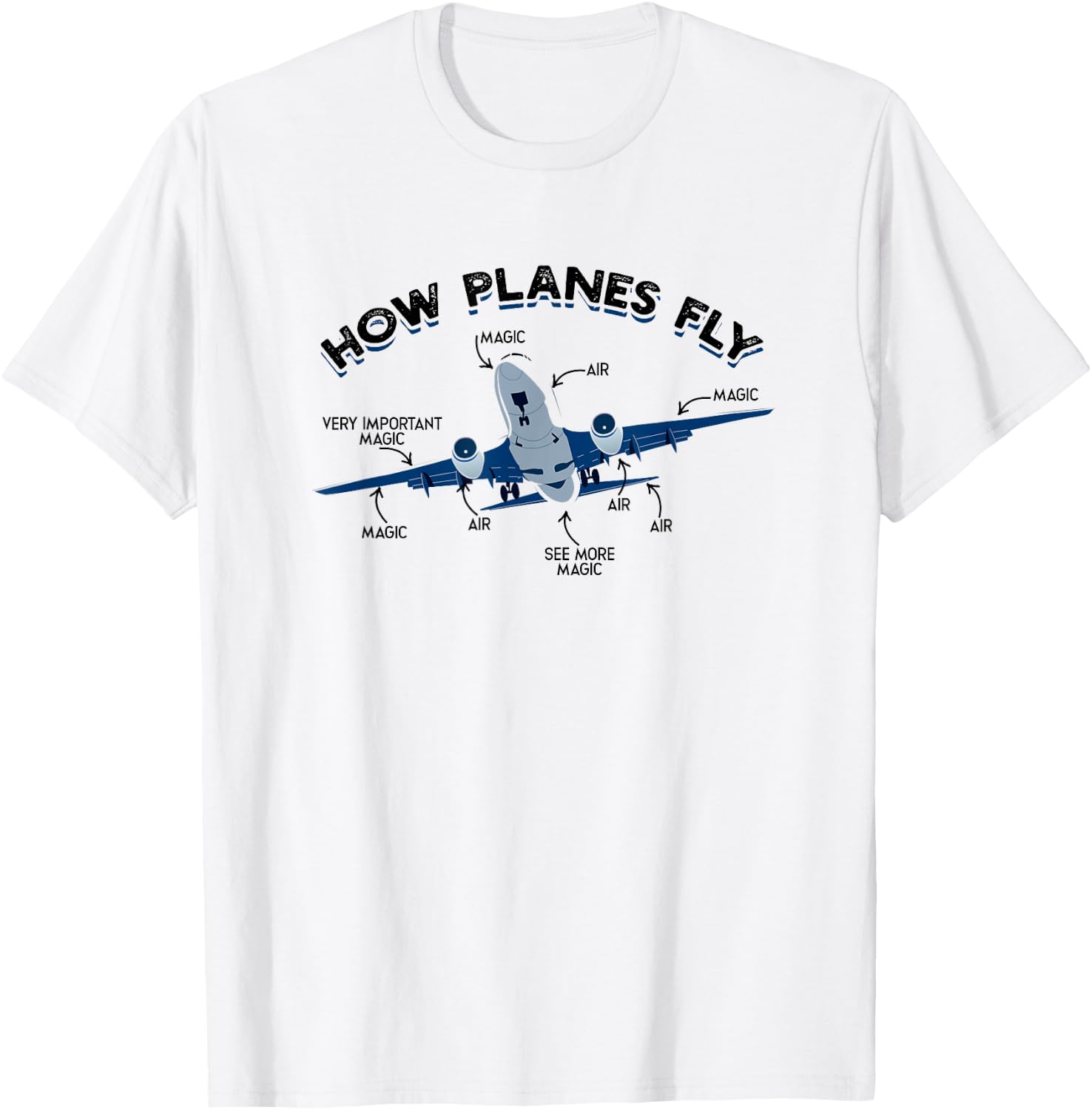 How planes fly - Aviation Airline Airplane Aeroplane Pilot T-Shirt - T-Shirt | White