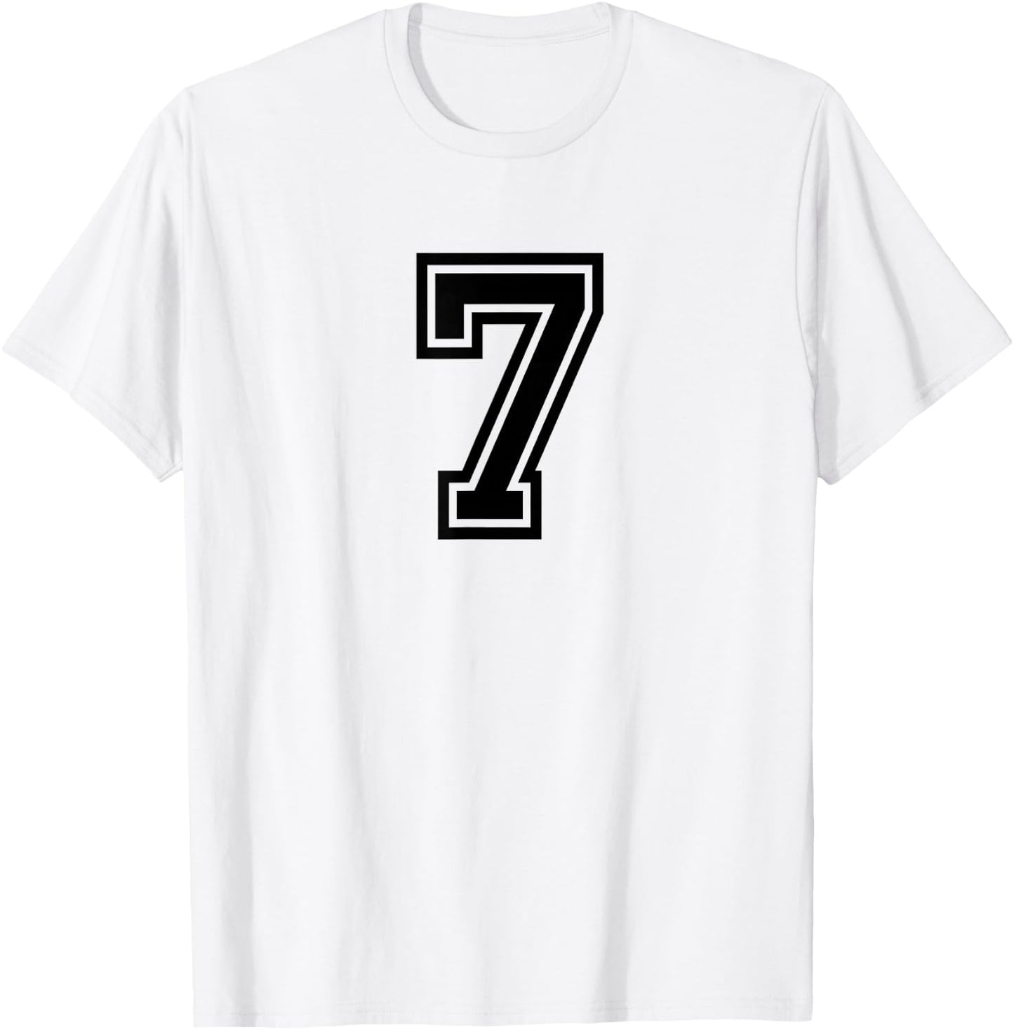 Number #7 Sport Varsity Number T-Shirt - T-Shirt | White