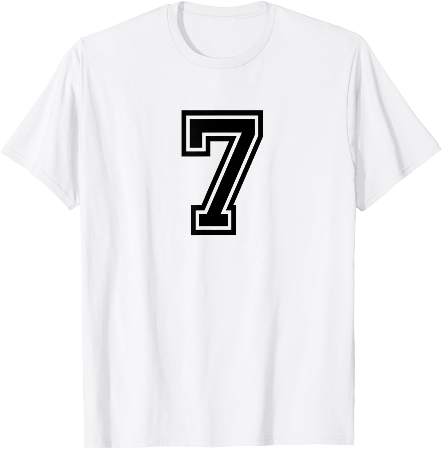 Number #7 Sport Varsity Number T-Shirt - T-Shirt | White