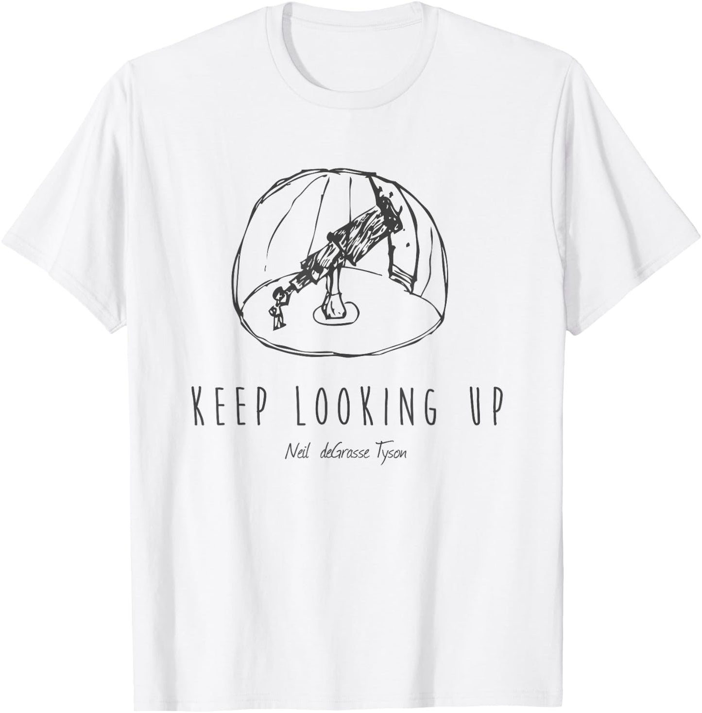 Neil deGrasse Tyson Keep Looking Up Original Drawing T-Shirt - T-Shirt | White