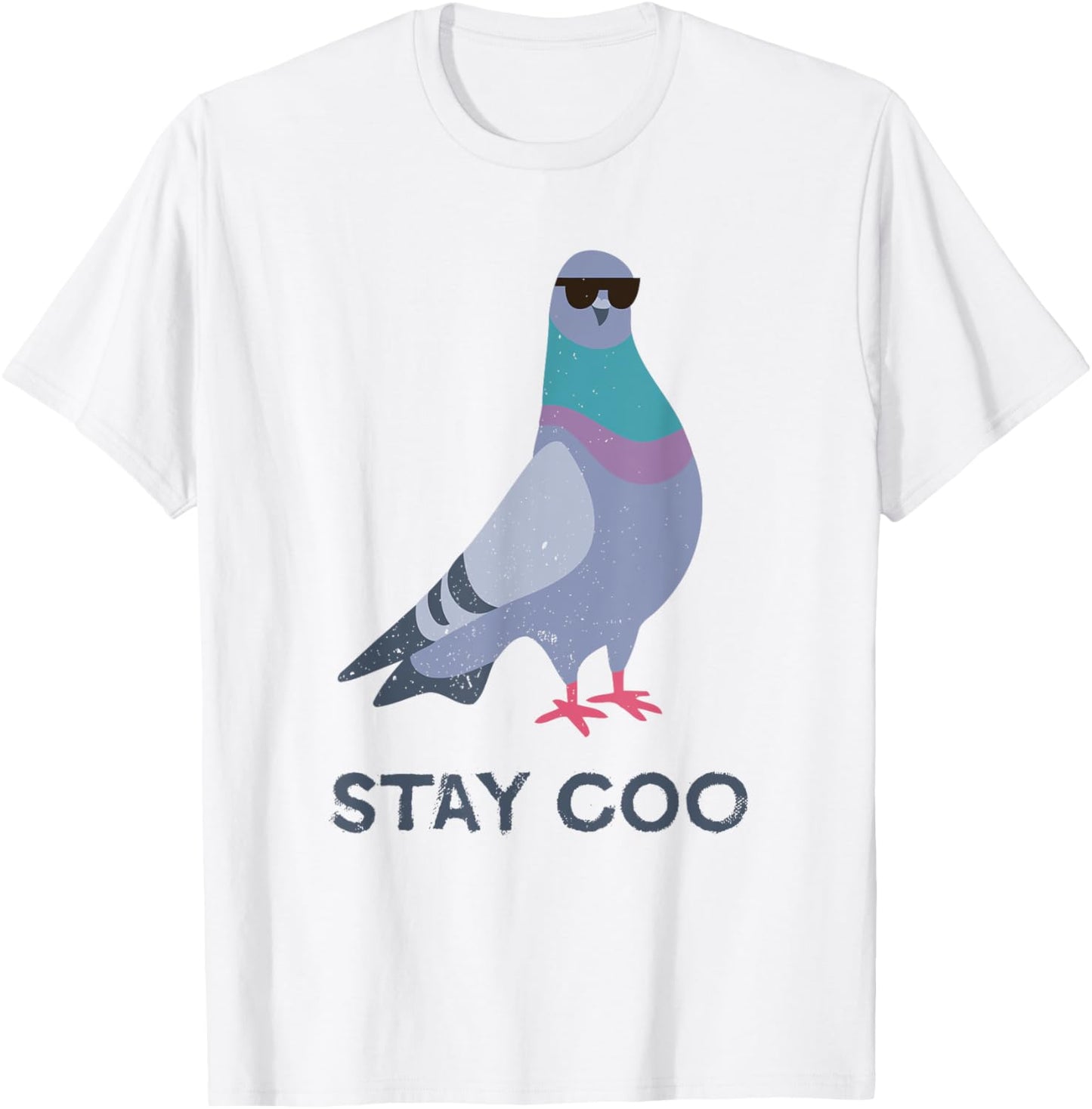 Stay Coo Pigeon Cool Birds and Pigeons with Sunglasses T-Shirt - T-Shirt | White
