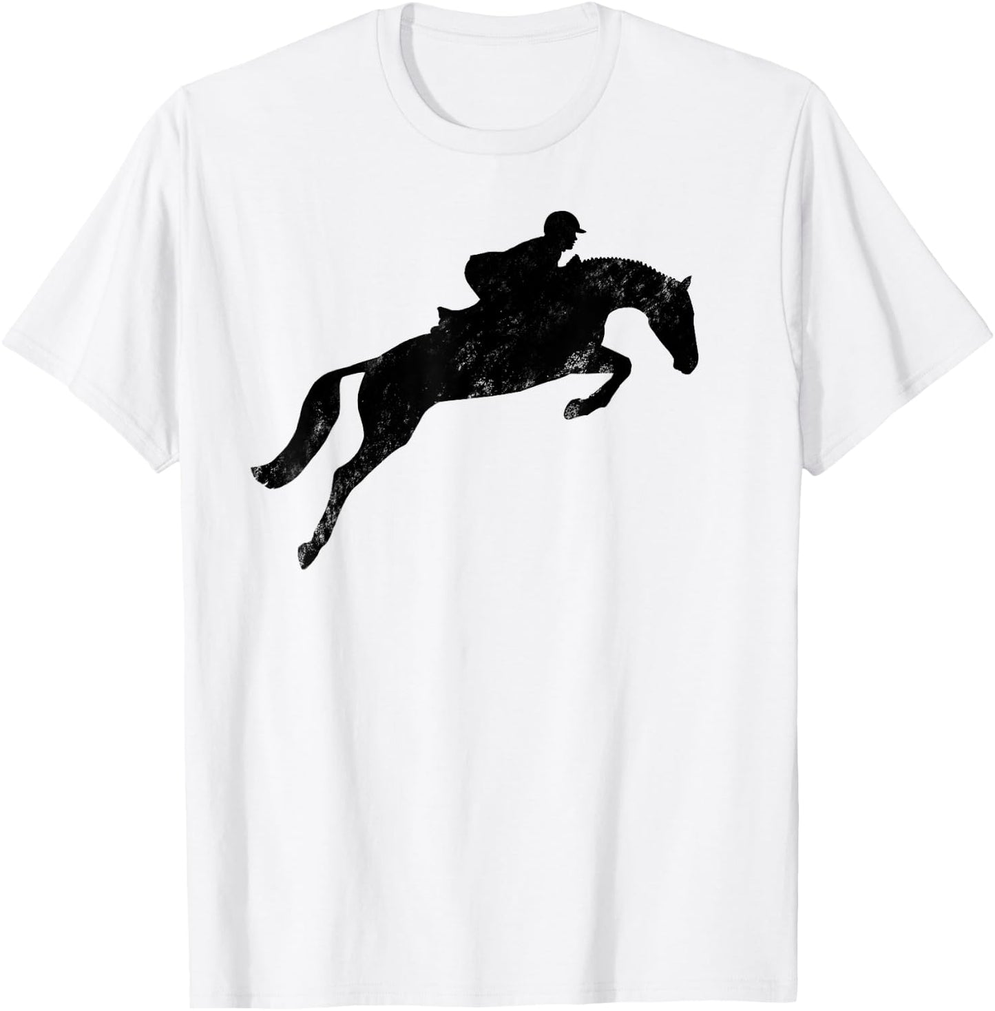 Horse Riding English Equestrian Hunter Jumper Shirt Grunge T-Shirt - T-Shirt | White