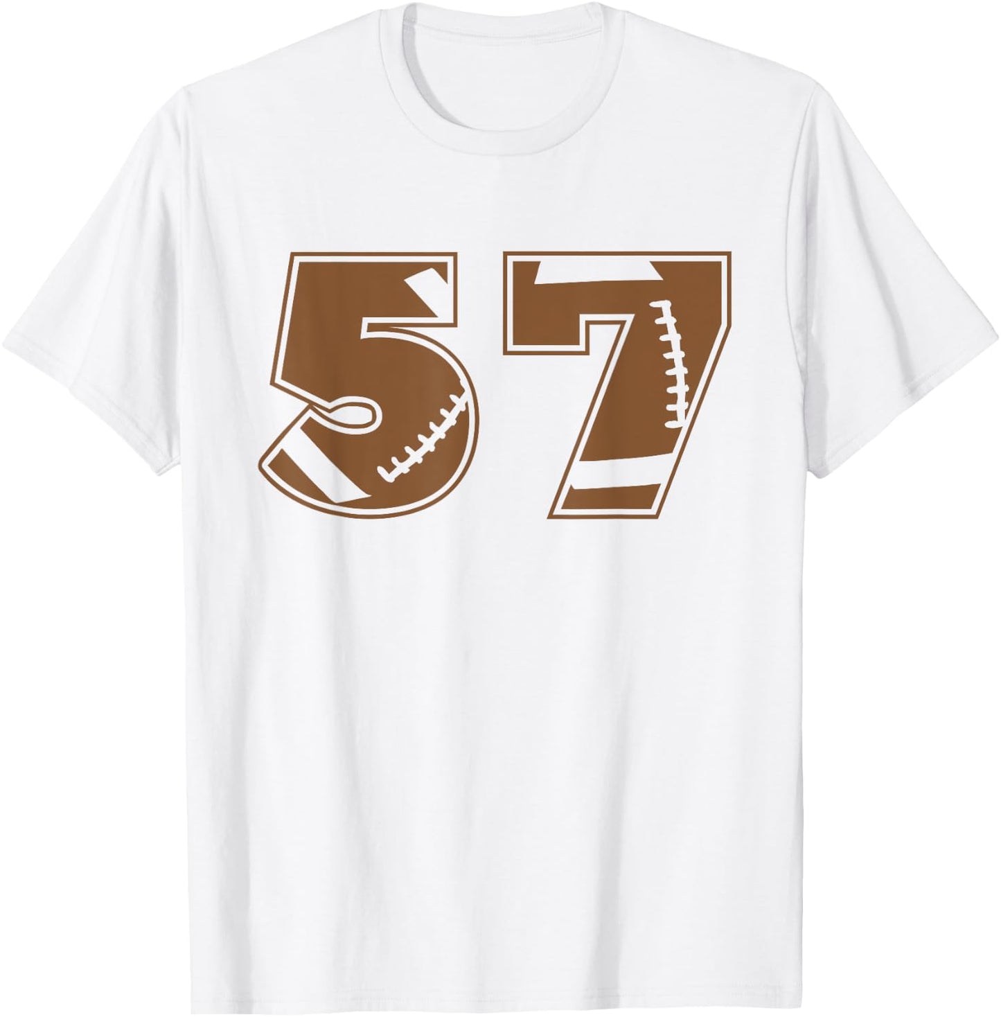 Football 57 Jersey Number T-Shirt - T-Shirt | White
