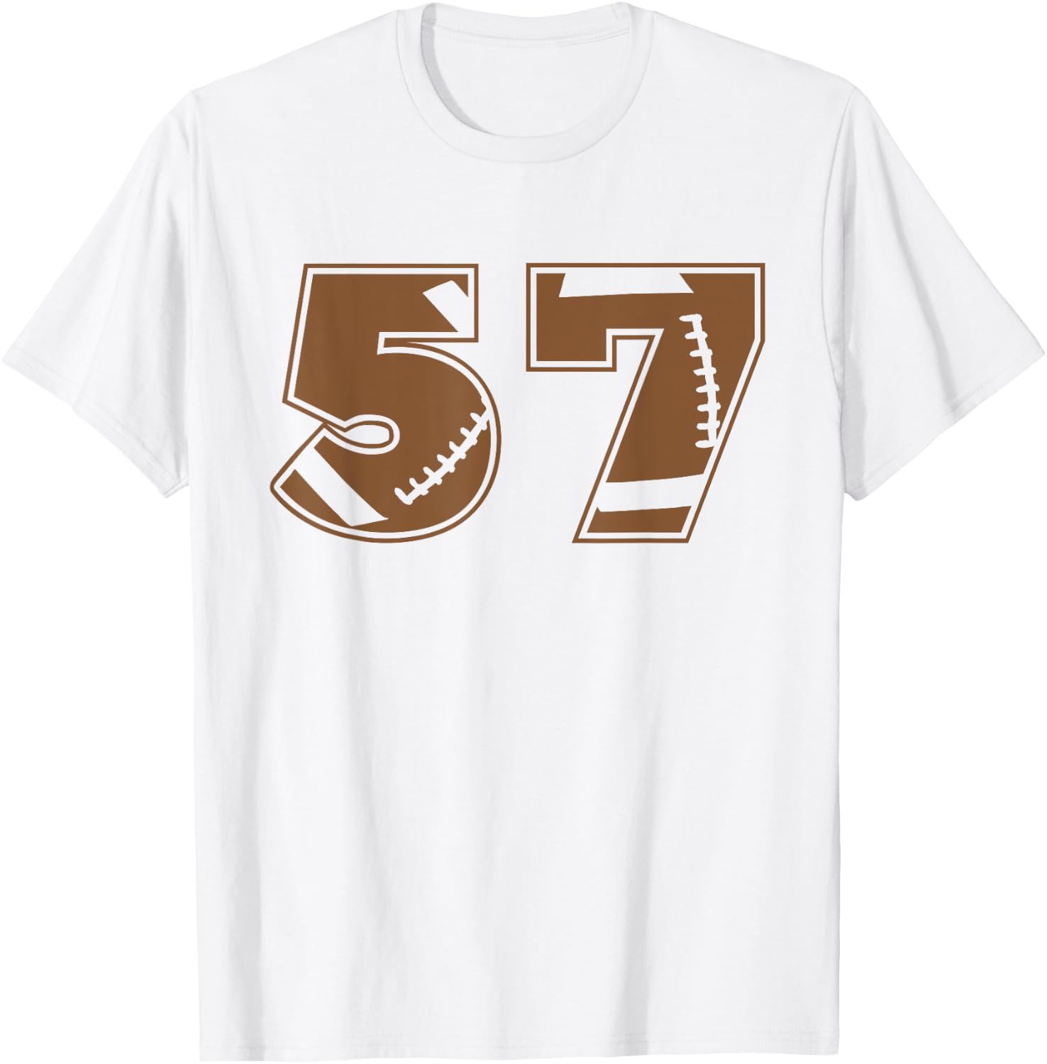 Football 57 Jersey Number T-Shirt - T-Shirt | White