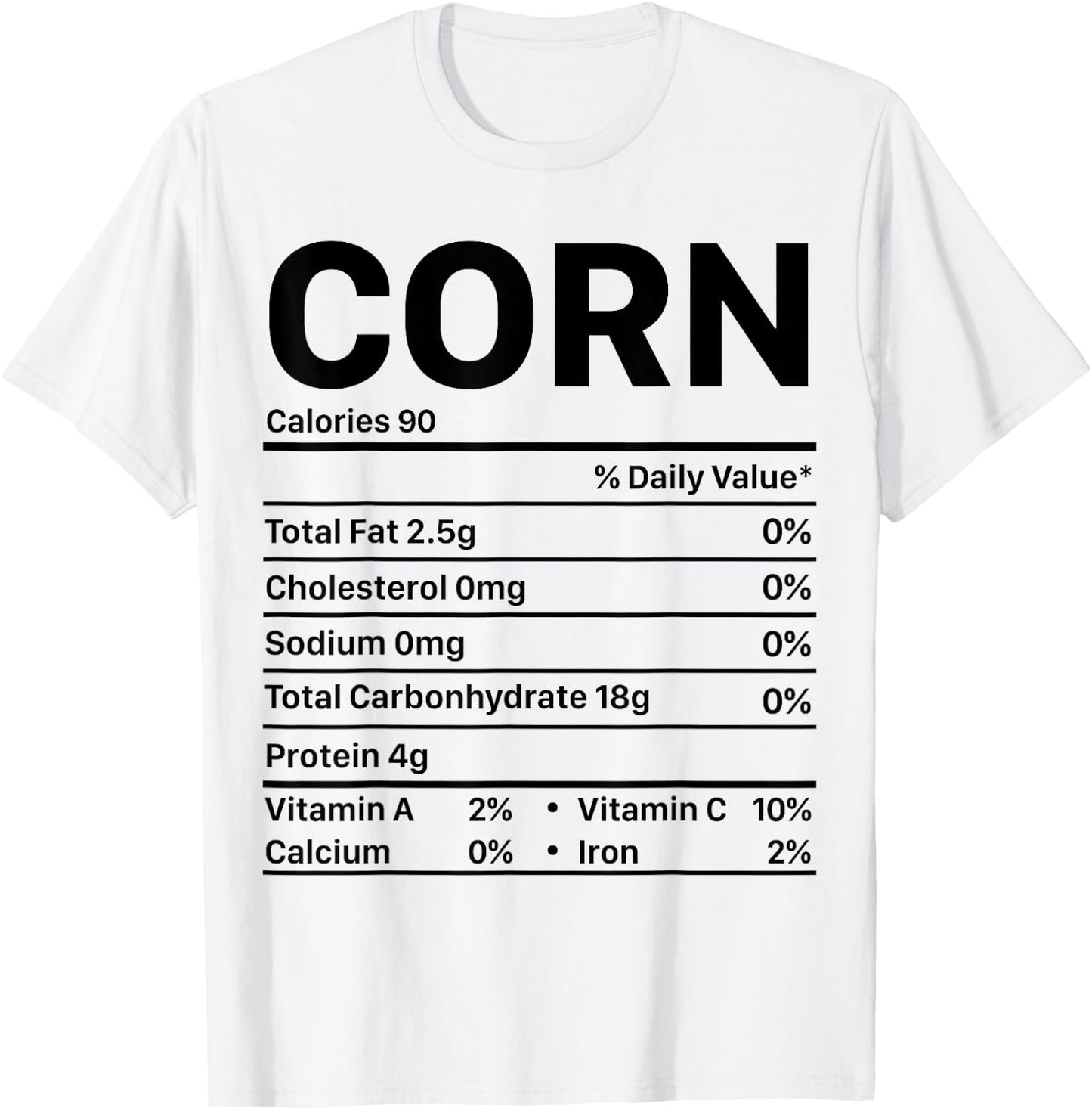 Corn Thanksgiving Nutrition Ingredients Nutritional Table T-Shirt - T-Shirt | White