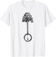Banjo Tree Minimalist Design Vintage Nature & Music Graphic T-Shirt - T-Shirt | White