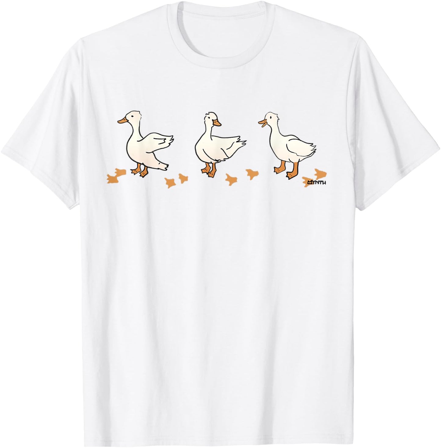 Ducks in a Row Cute Animal T-Shirt - T-Shirt | White