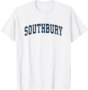 Southbury Connecticut CT Vintage Sports Design Navy Design T-Shirt - T-Shirt | White