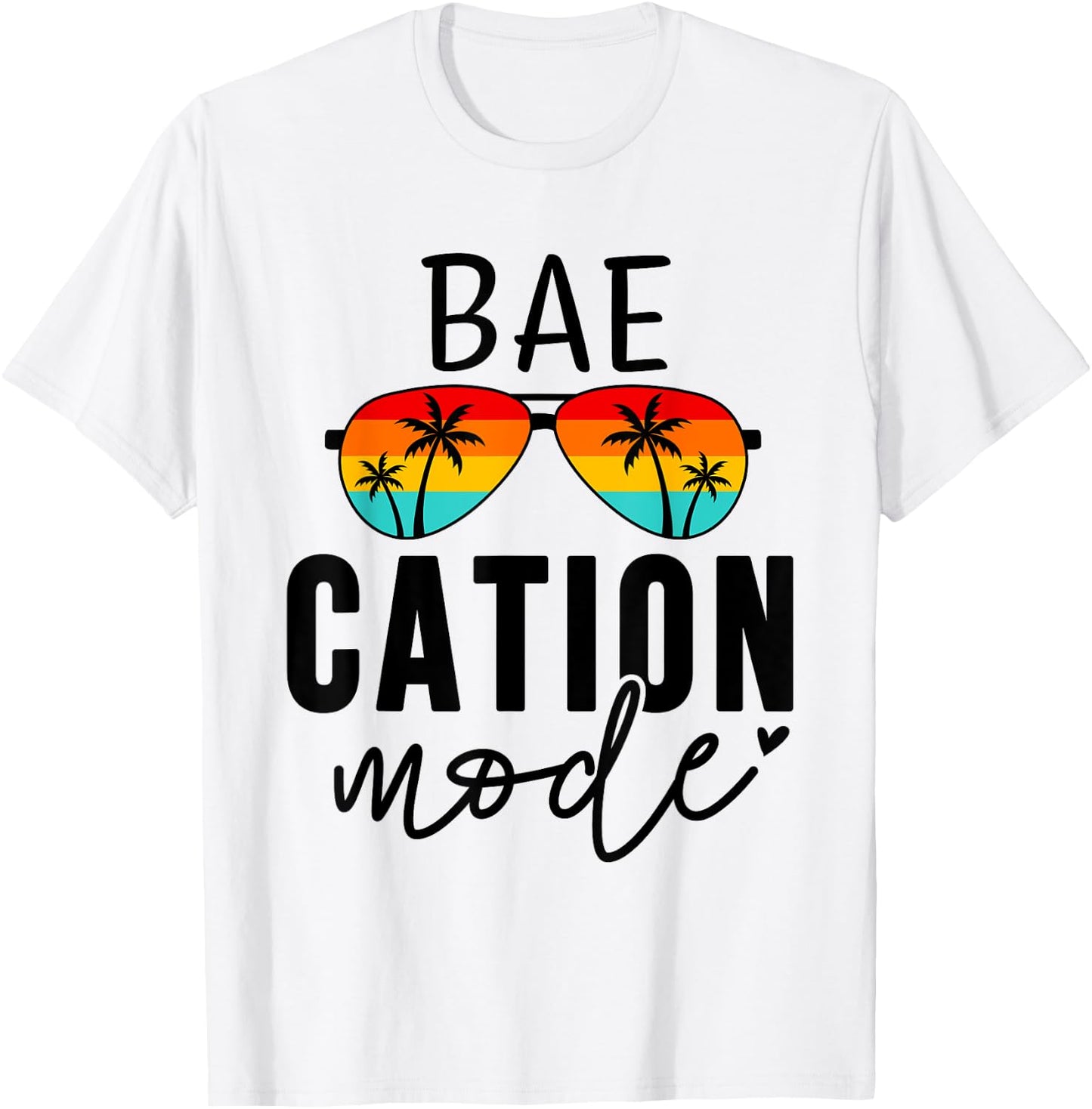 Vacation Summer Cute Couples Matching Baecation Mode T-Shirt - T-Shirt | White