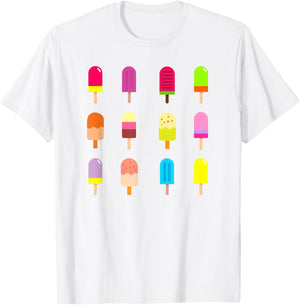 Novelty Popsicle Funny Summer Design Ice Cream Gift T-Shirt - T-Shirt | White