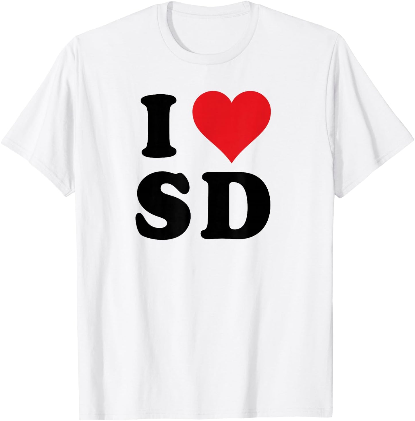 I Heart SD Initials I Love S.D. First And Last Name S D T-Shirt - T-Shirt | White