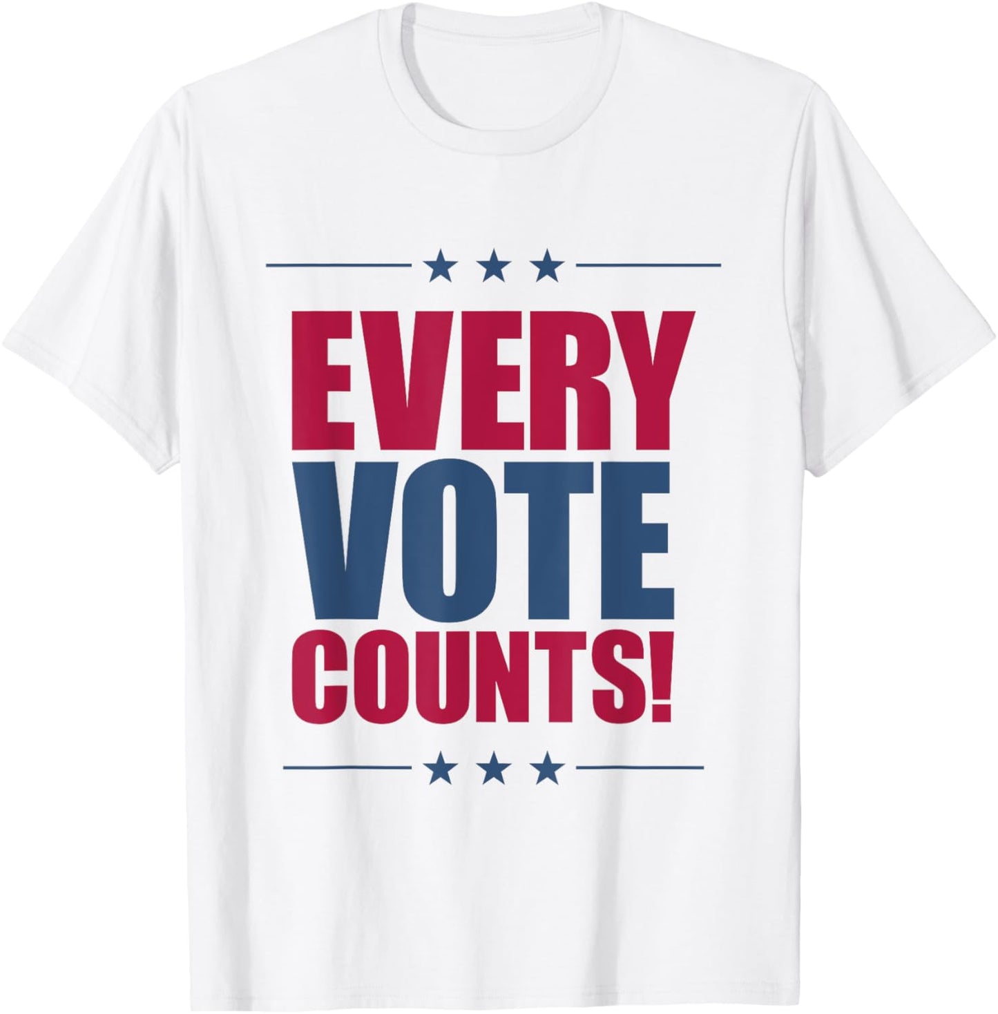 Vote Women Men Voice Counts Red Blue 2024 Election T-Shirt - T-Shirt | White