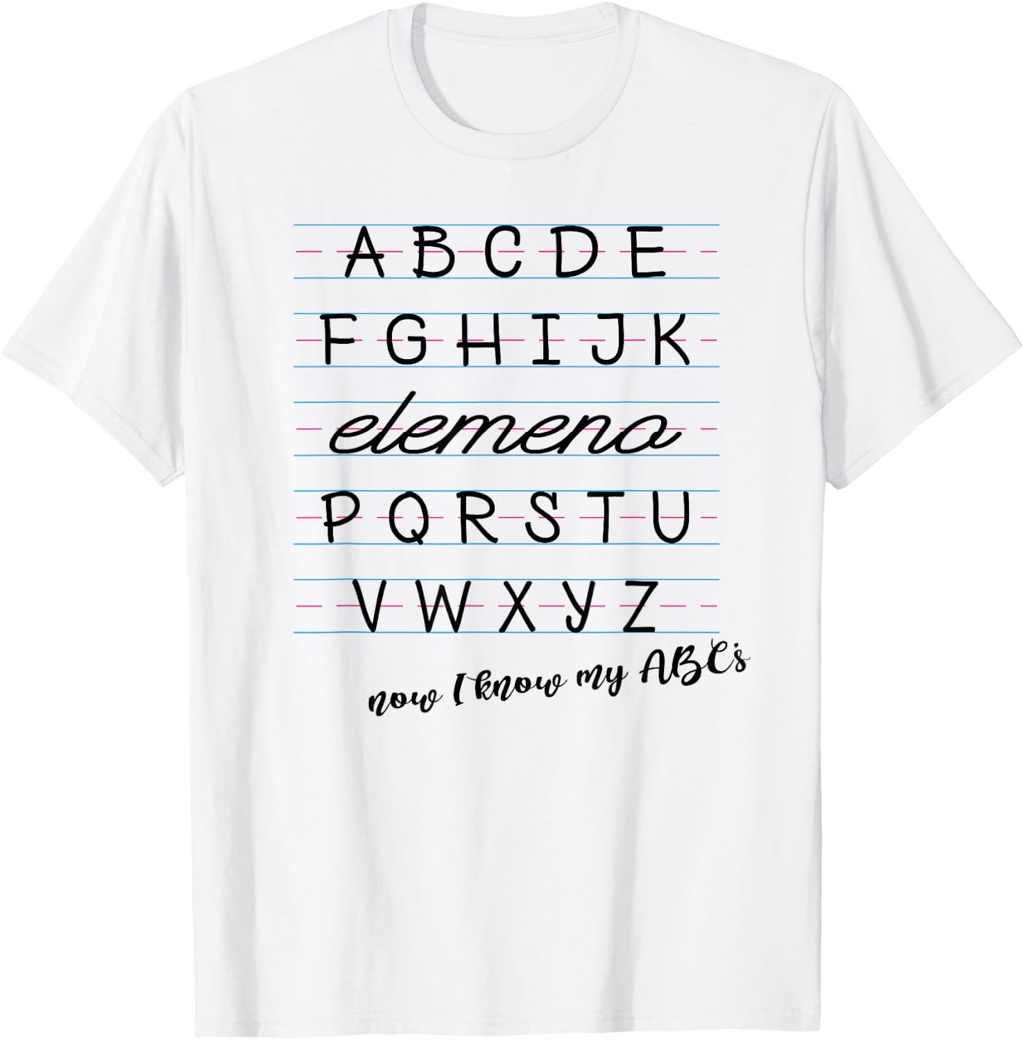 ABC Elemeno Shirt Alphabet Kindergarten Preschool Teacher T-Shirt - T-Shirt | White