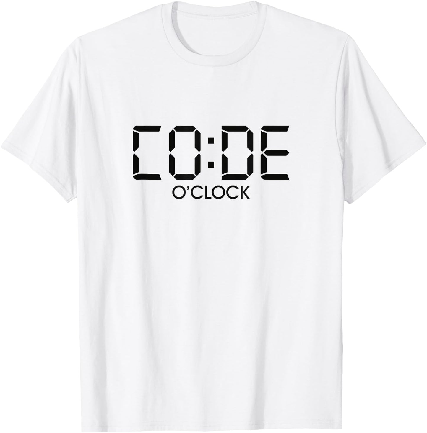 CO:DE O'CLOCK Funny Coding Programmer Gift Code O Clock T-Shirt - T-Shirt | White