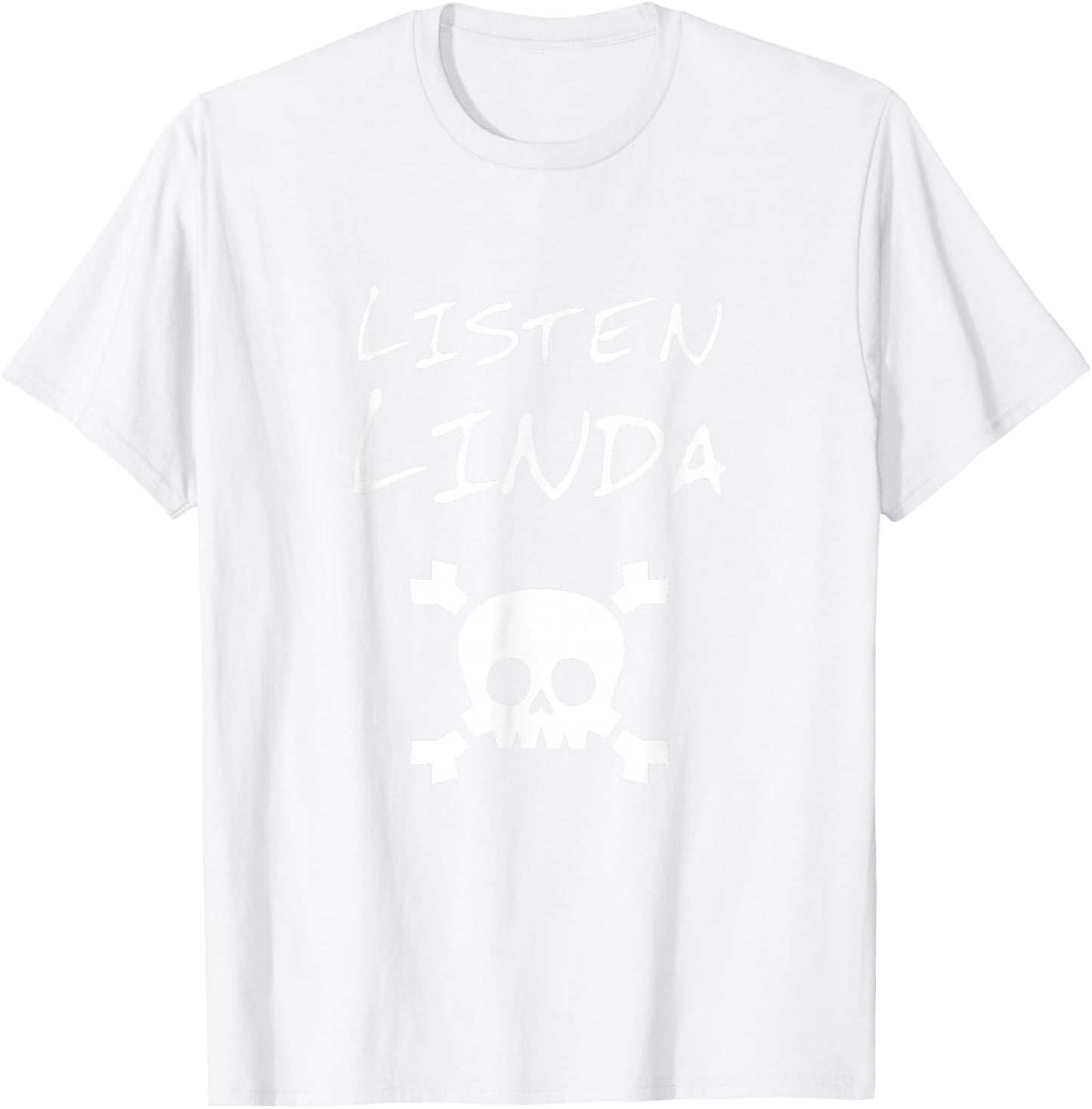 Listen Linda Boy Video Viral Green Pirate Bone Skull T-Shirt - T-Shirt | White