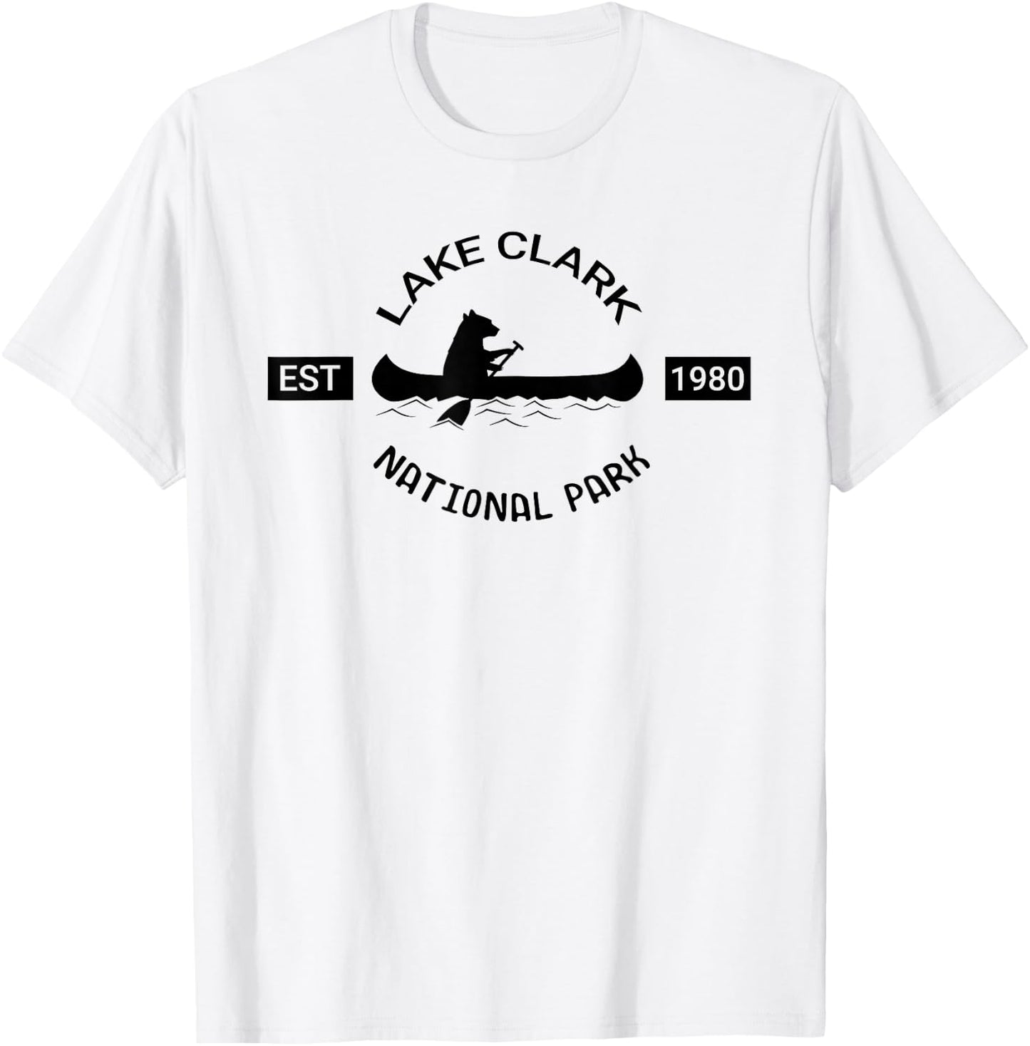 Alaska Bear Shirt | Lake Clark National Park Silhouette T-Shirt - T-Shirt | White