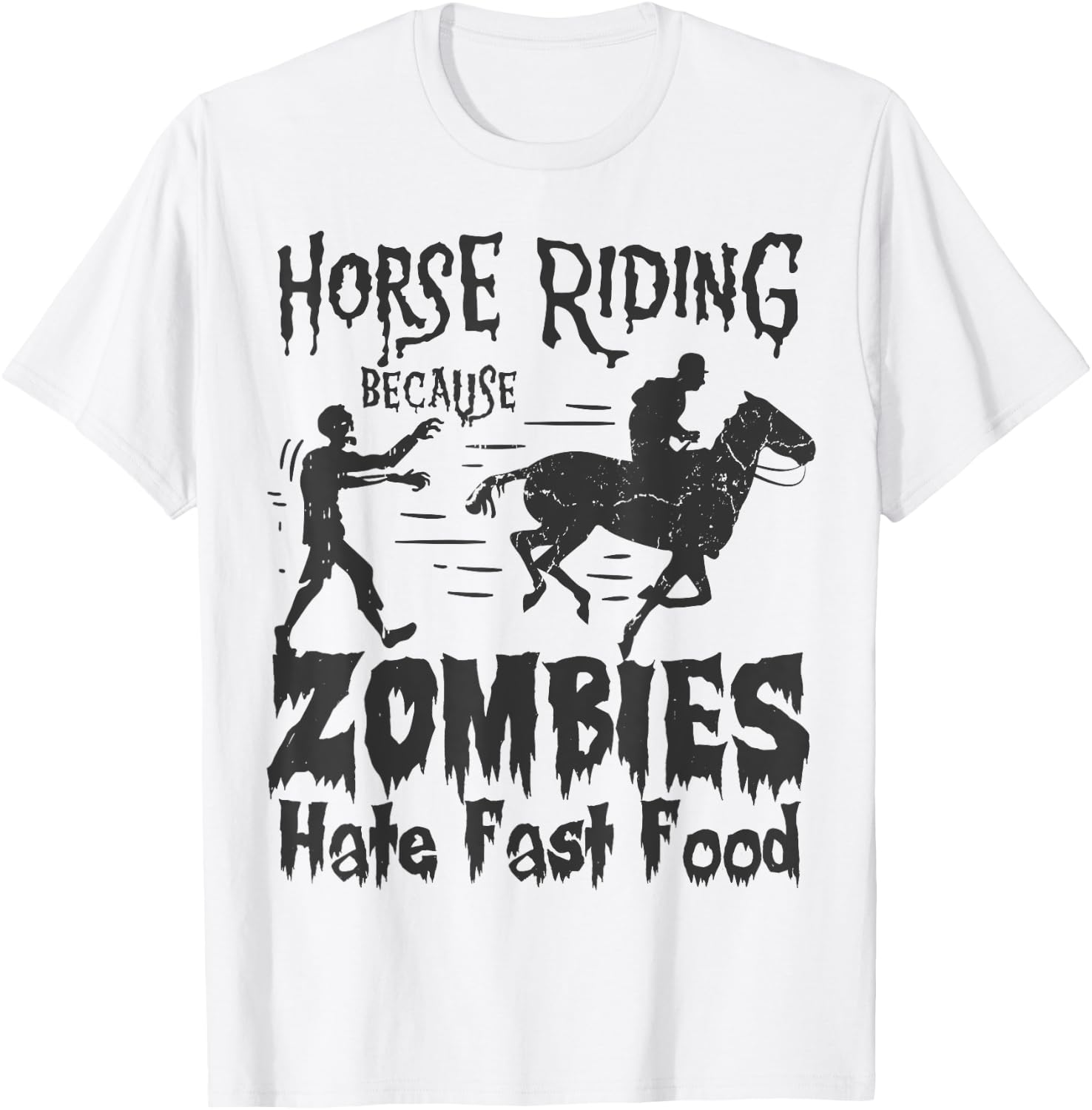 Horse Riding Funny Halloween Equestrian T-Shirt - T-Shirt | White