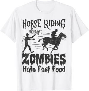 Horse Riding Funny Halloween Equestrian T-Shirt - T-Shirt | White
