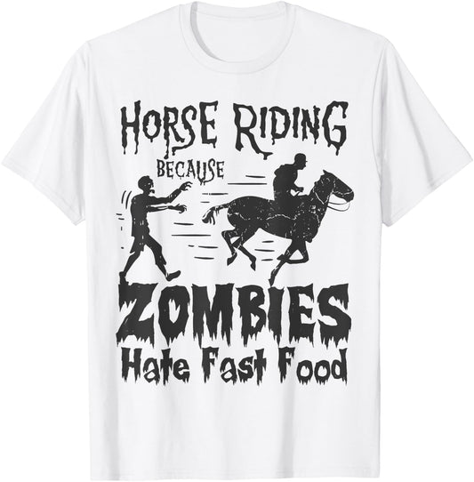 Horse Riding Funny Halloween Equestrian T-Shirt - T-Shirt | White