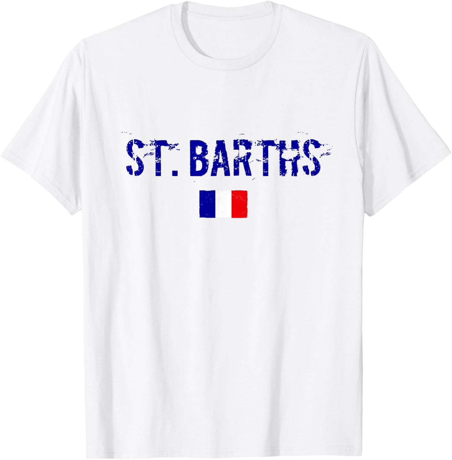 Saint-Barthelemy Blue Women's Men's Holiday Flag St. Barths T-Shirt - T-Shirt | White