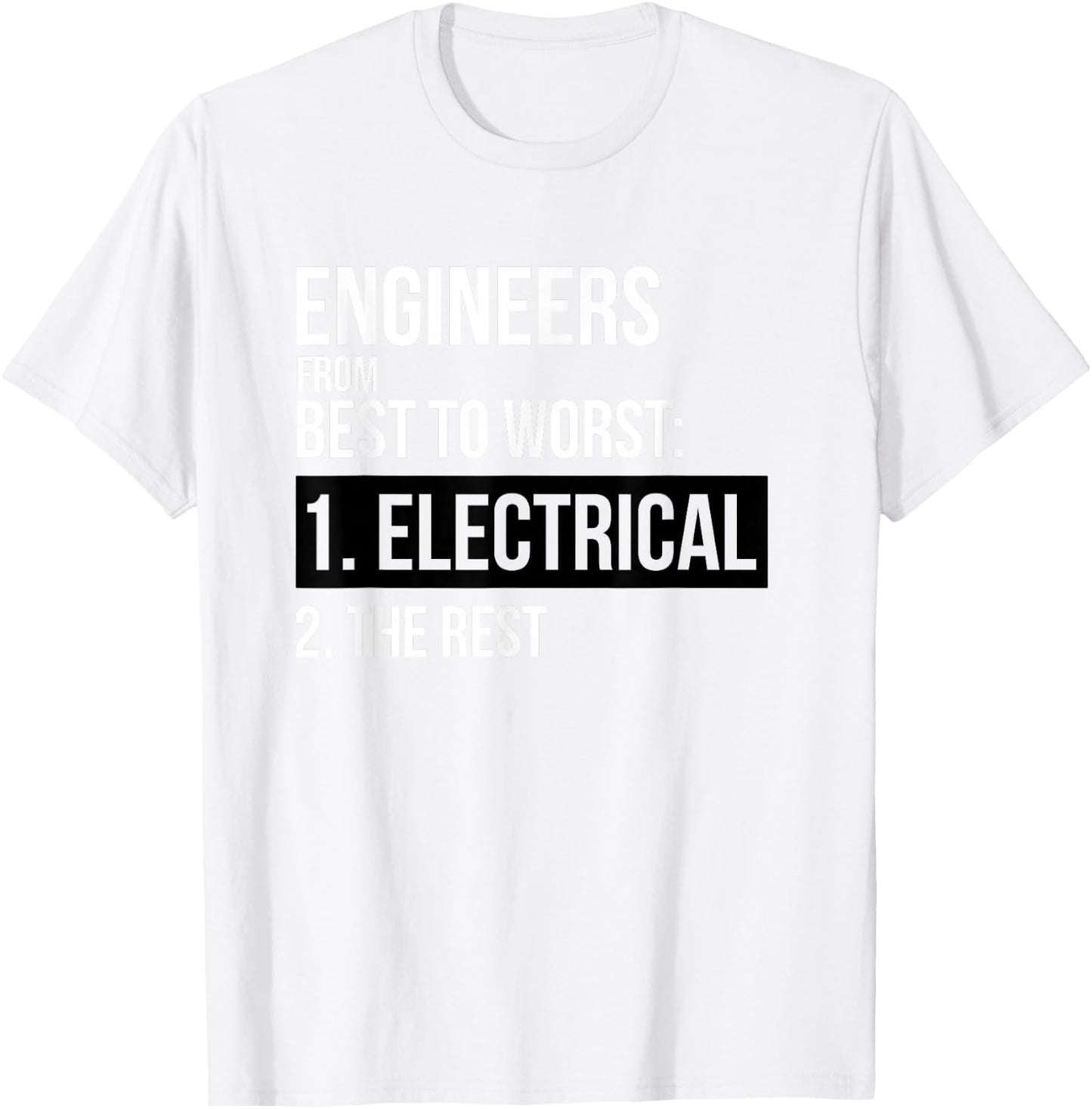 Engineers From Best To Worst Electrical Engineering T-Shirt - T-Shirt | White