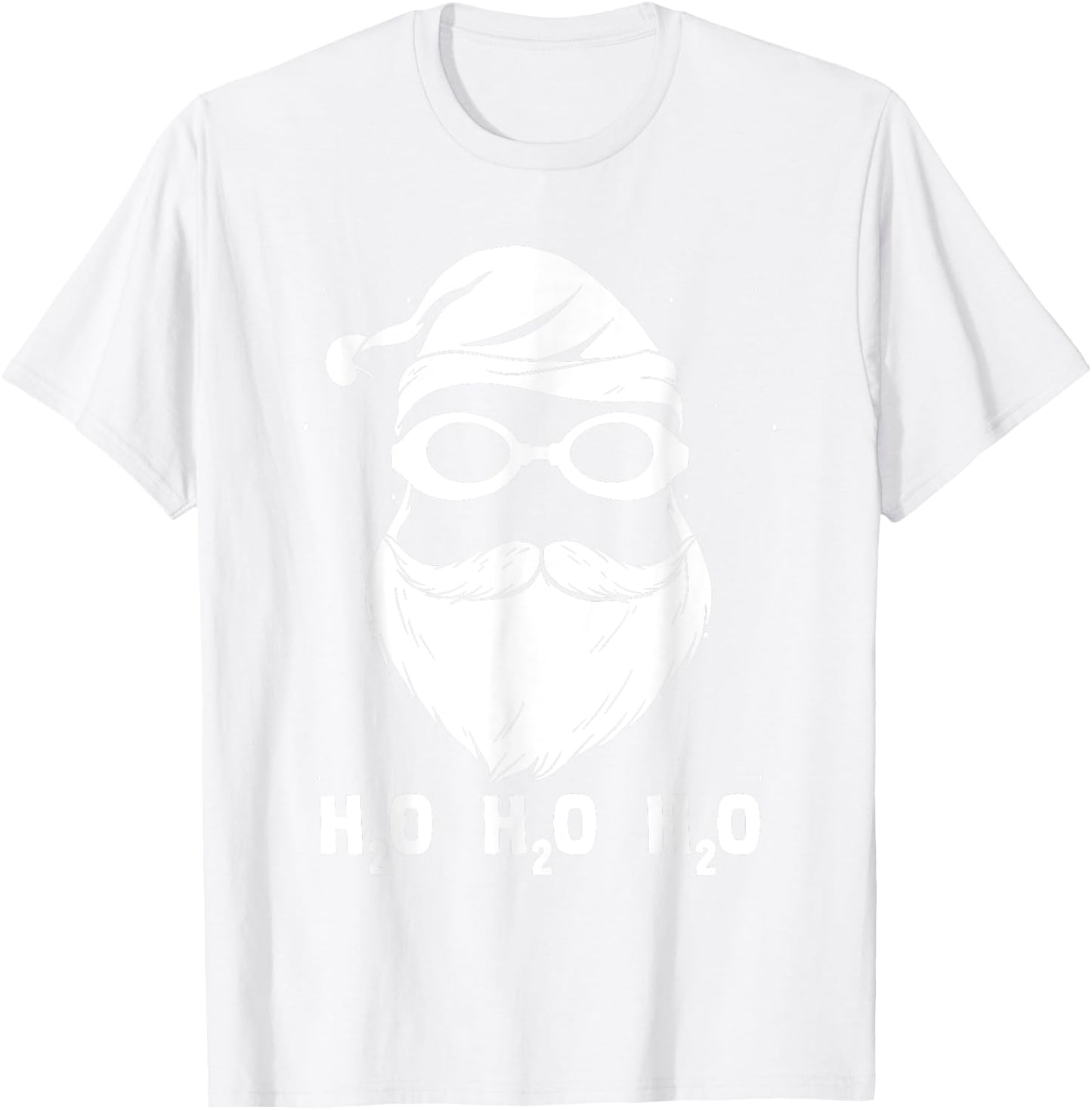 H2o H2o H2o Santa Claus Swimming Santa Hat Swimming Lover T-Shirt - T-Shirt | White