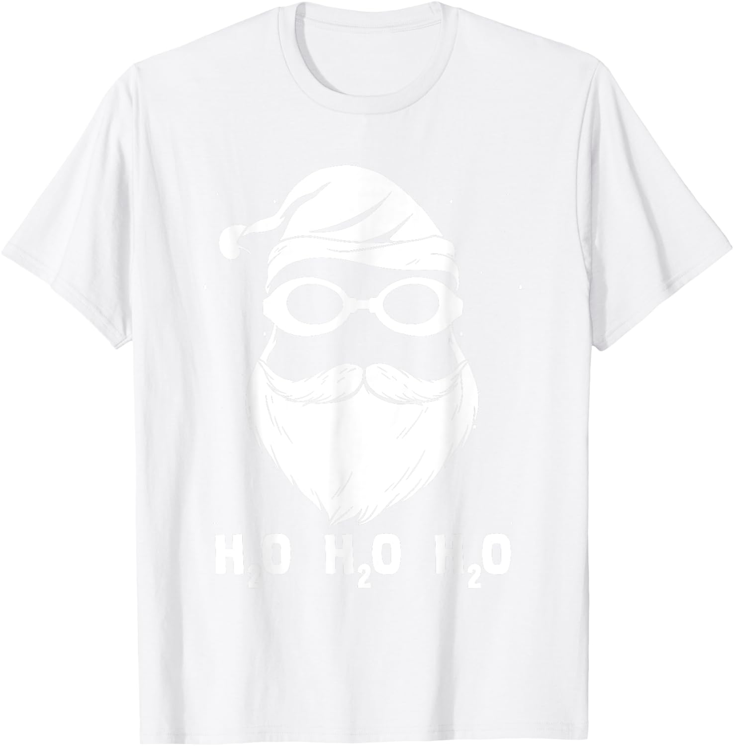 H2o H2o H2o Santa Claus Swimming Santa Hat Swimming Lover T-Shirt - T-Shirt | White